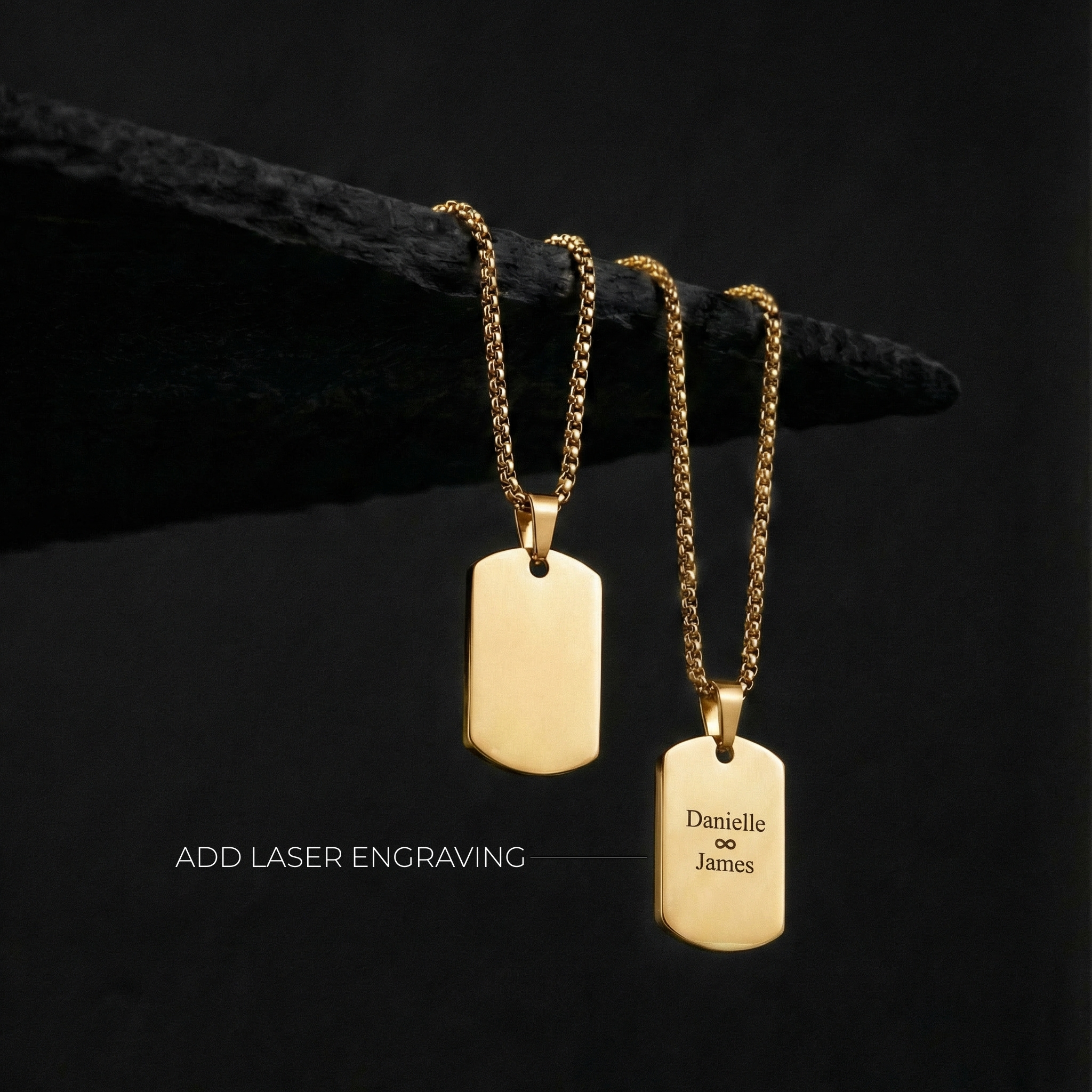 Men's Dog Tag Gold Pendant necklace | Melbourne, Australia | Saar Co
