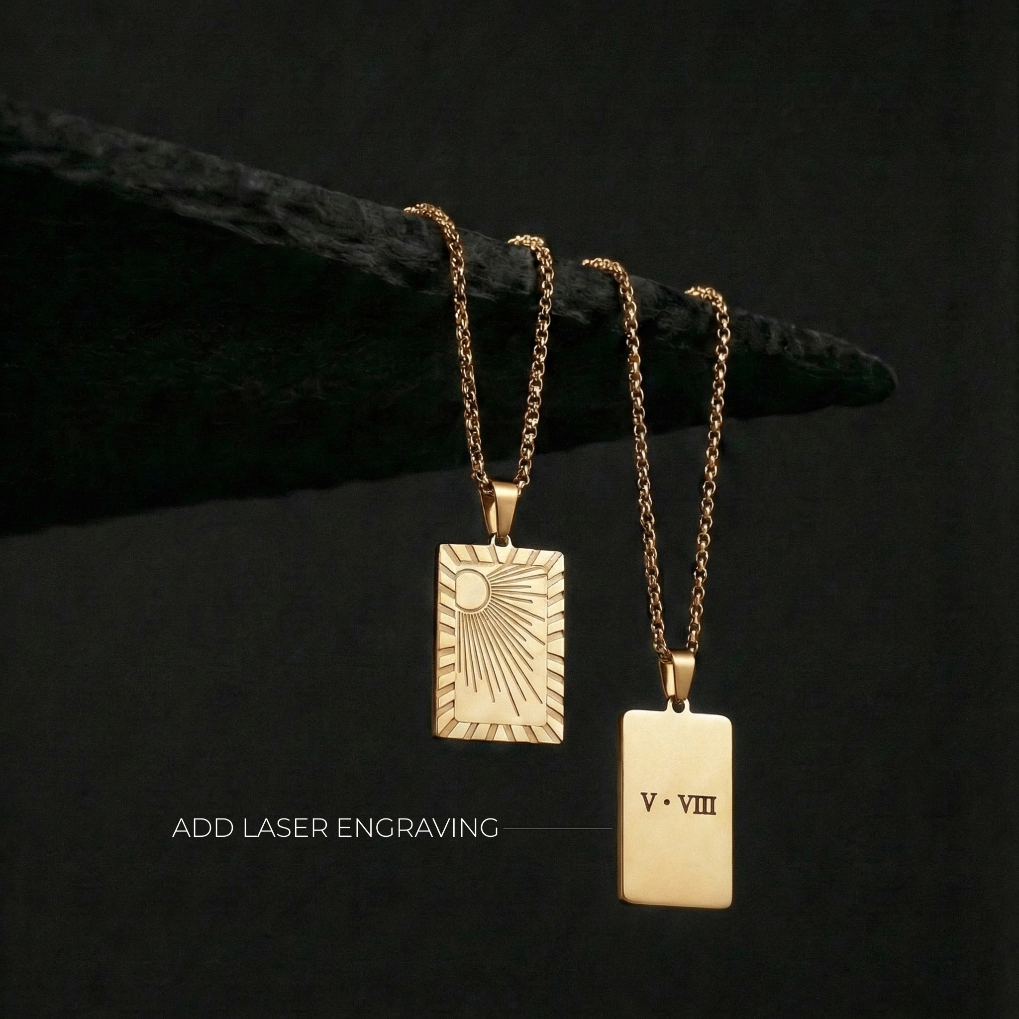 Stainless Steel Sun Gold Pendant and chain