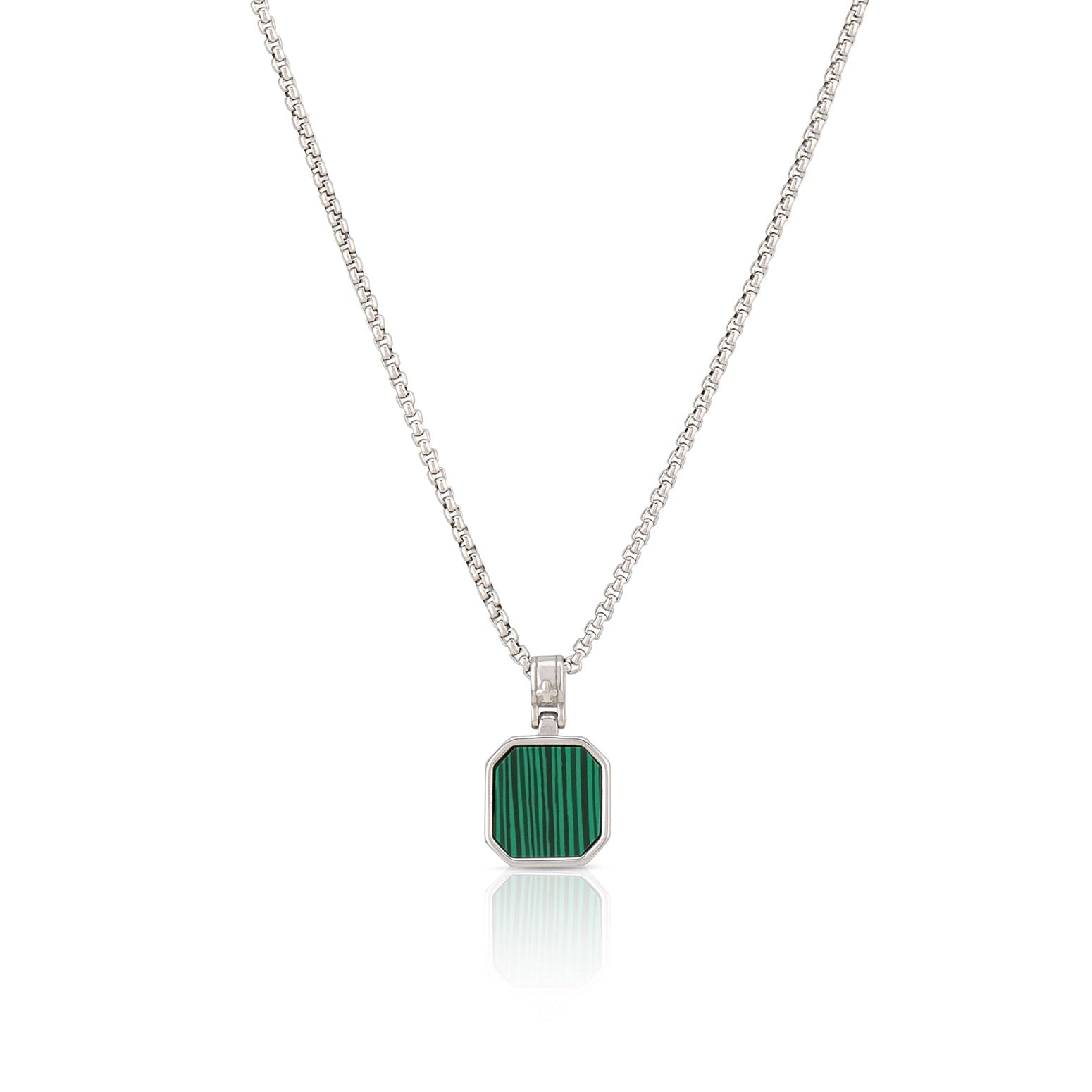 Stainless steel and Natural Turquoise Crystal Necklace