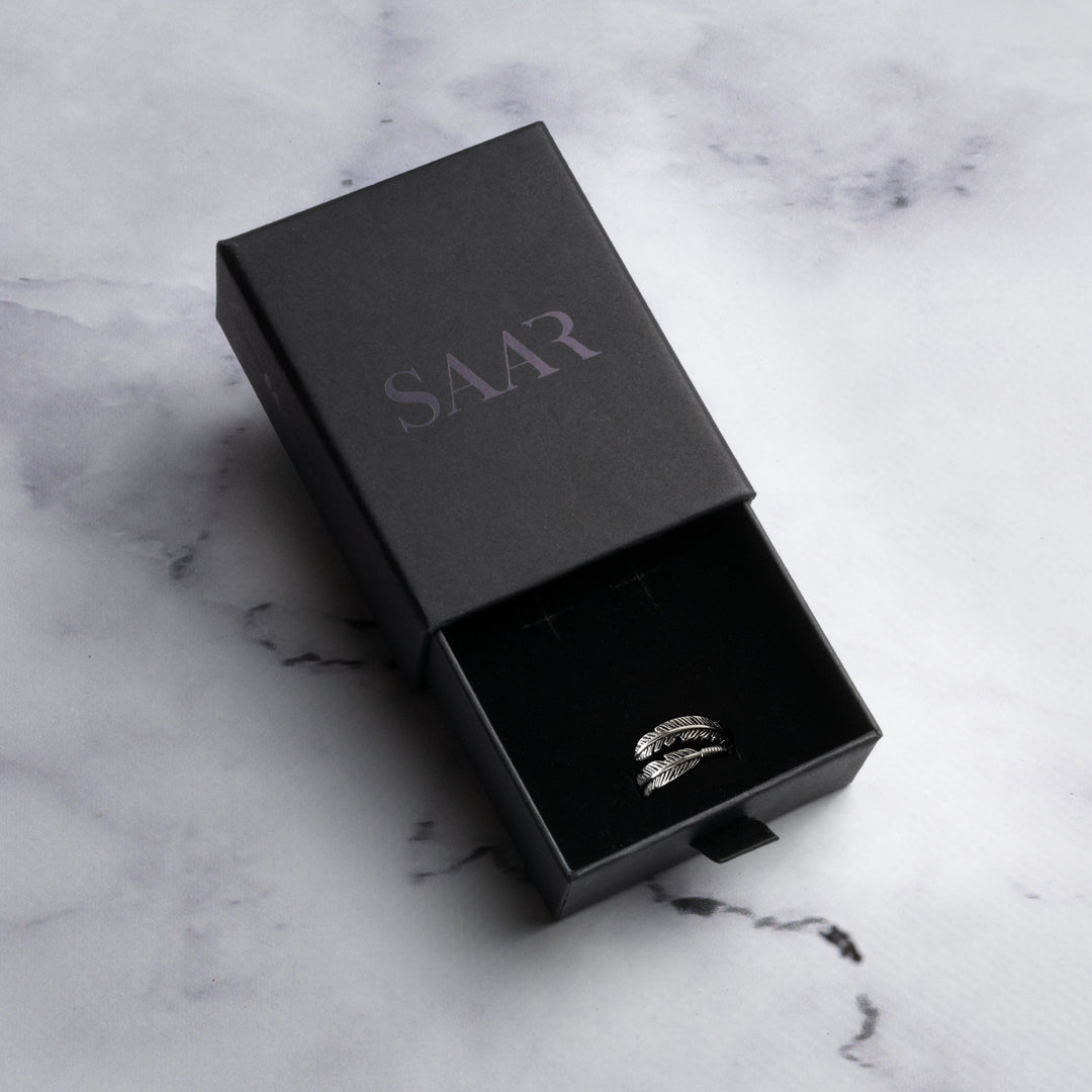 Premium 316L Stainless Steel Feather style ring
