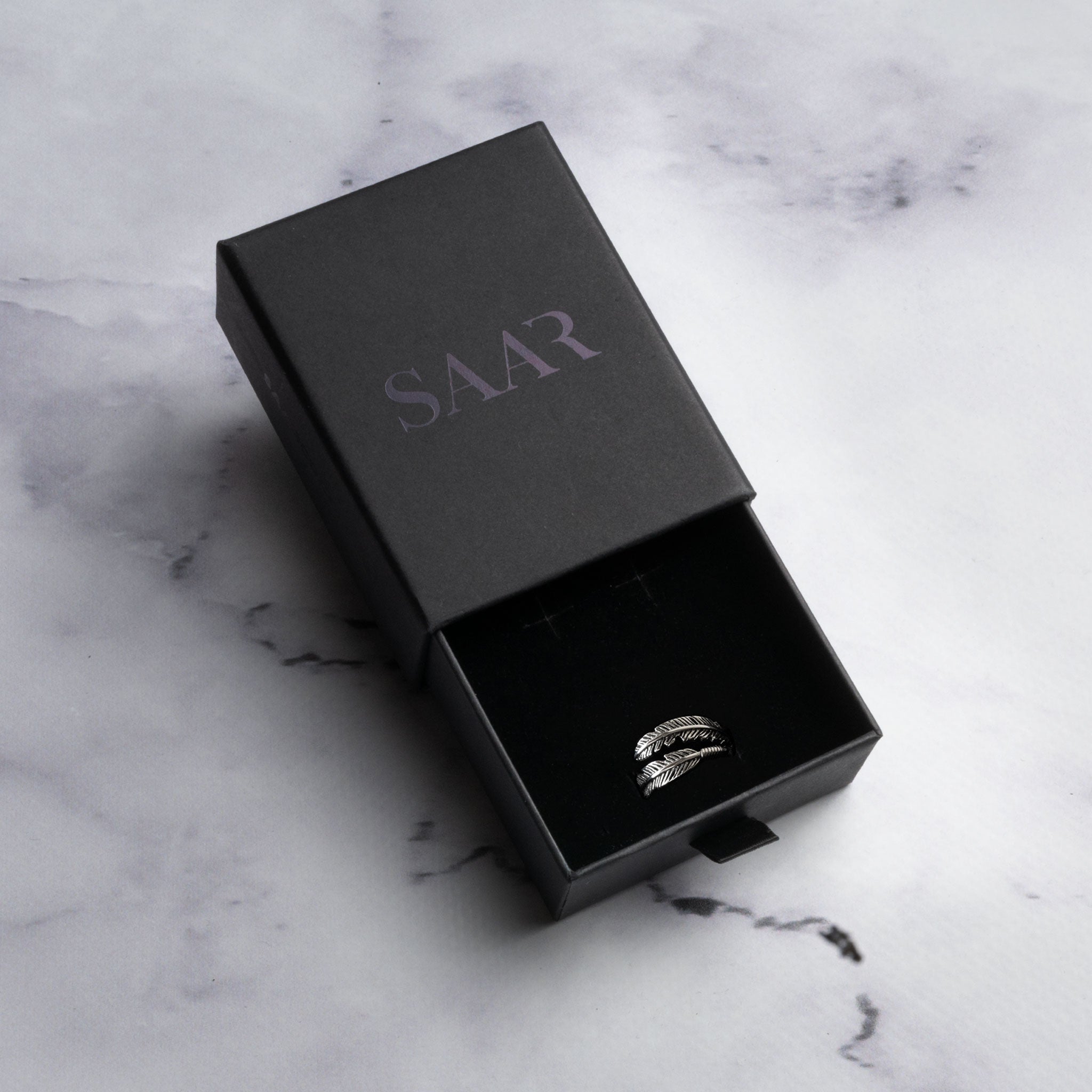 Premium 316L Stainless Steel Feather style ring