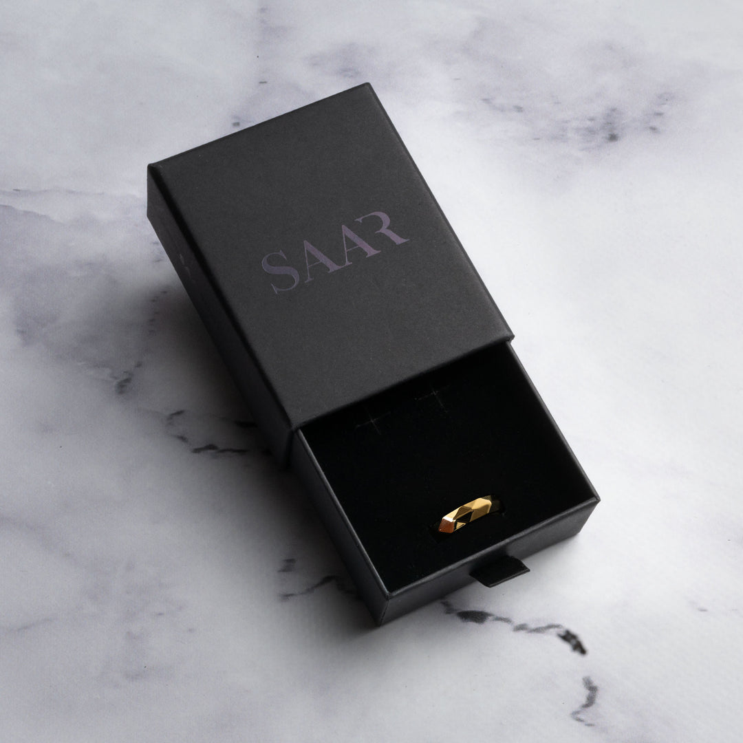 18 K Gold Plated Geometric Shaped Ring