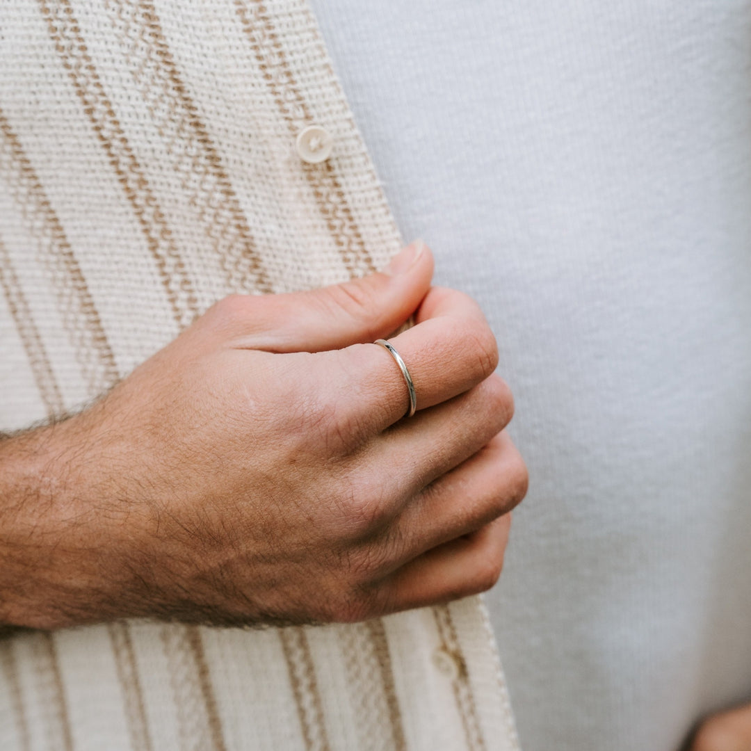 Stainless steel thin band ring