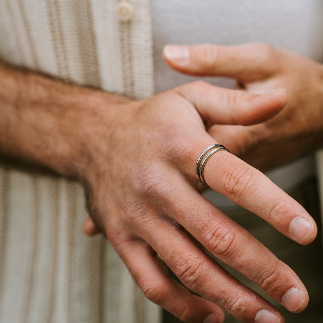 2 Stainless steel thin band ring