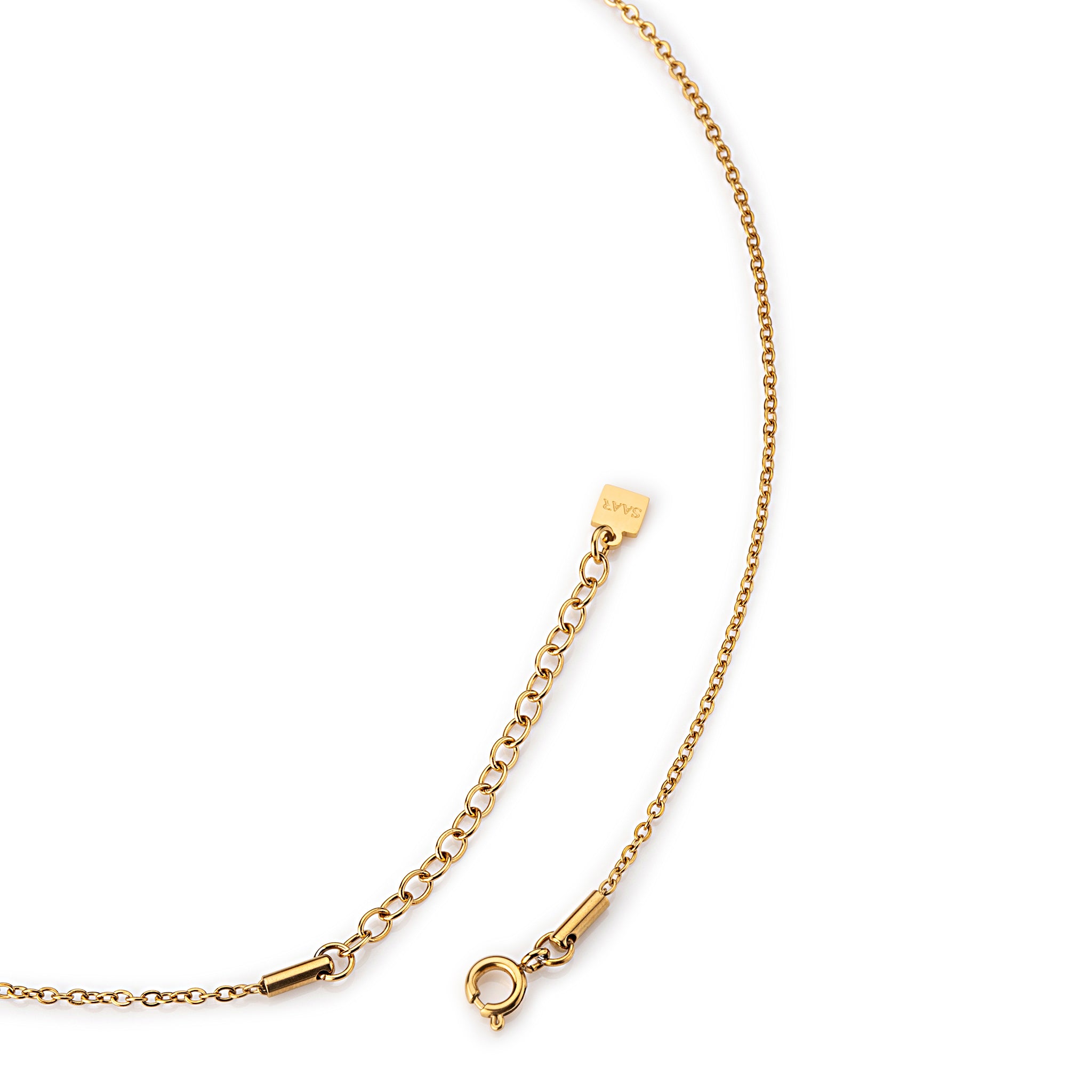 SAAR CO's TAYLOR heart pendant chain extension and clasp.