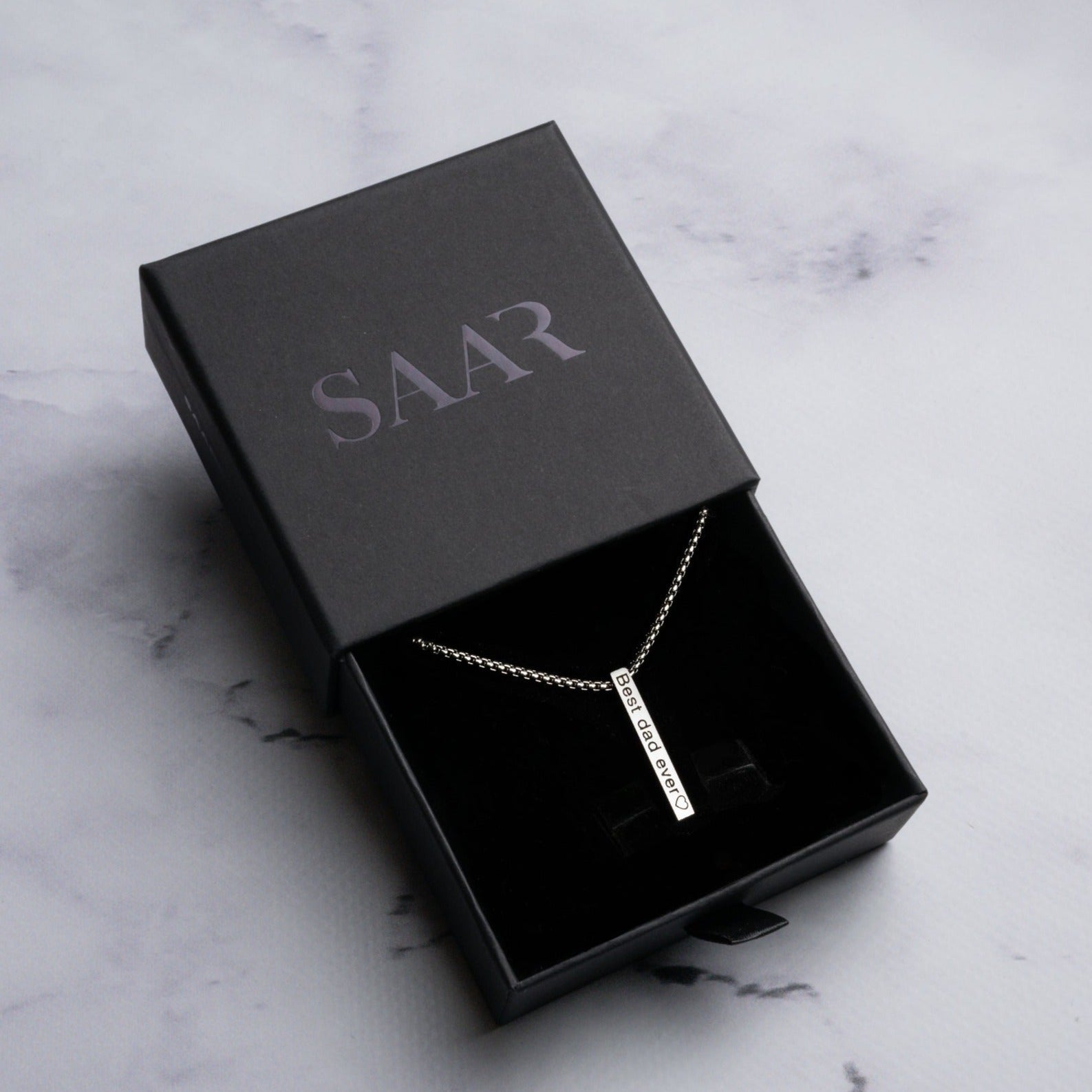 Stainless Steel Box Chain and engraving plate engraved