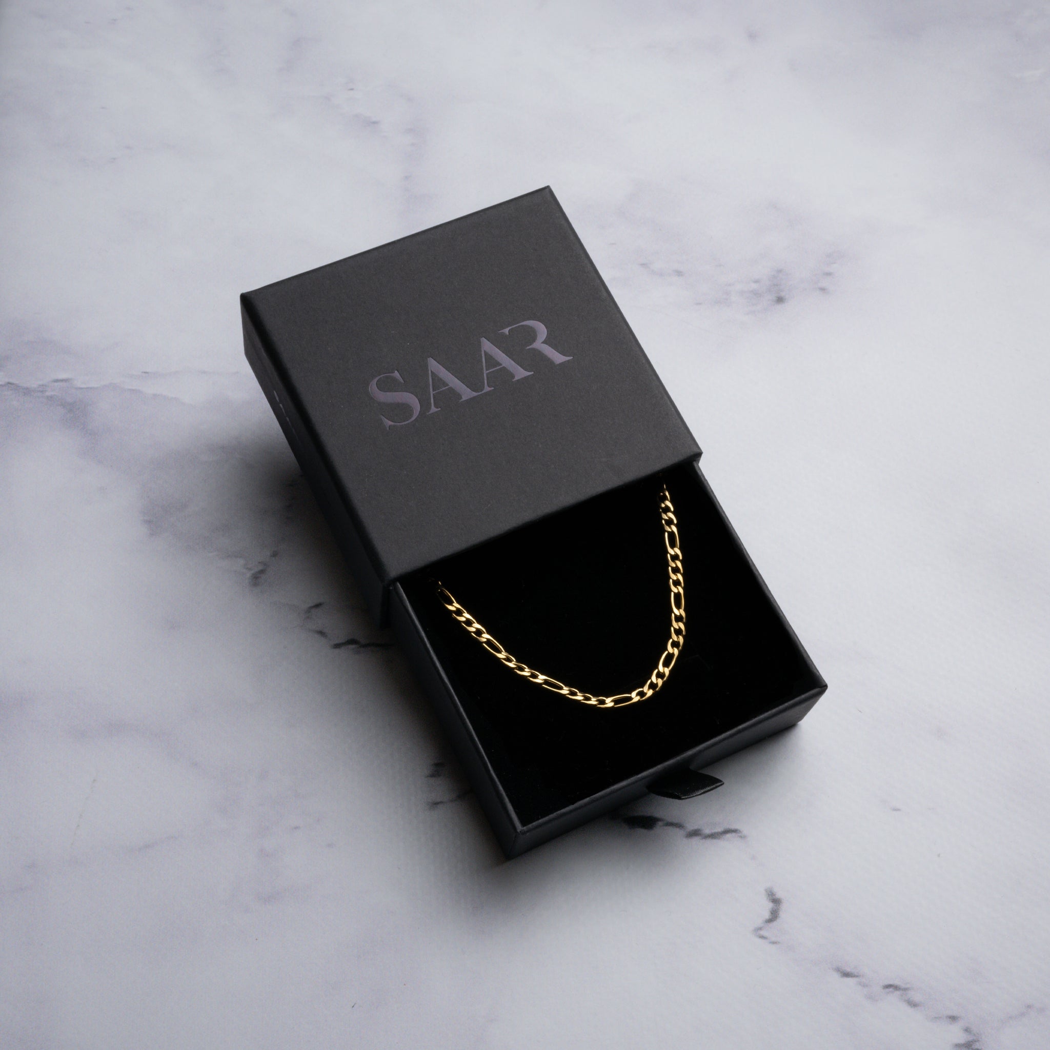 18K Gold Plated Figaro Chain for men