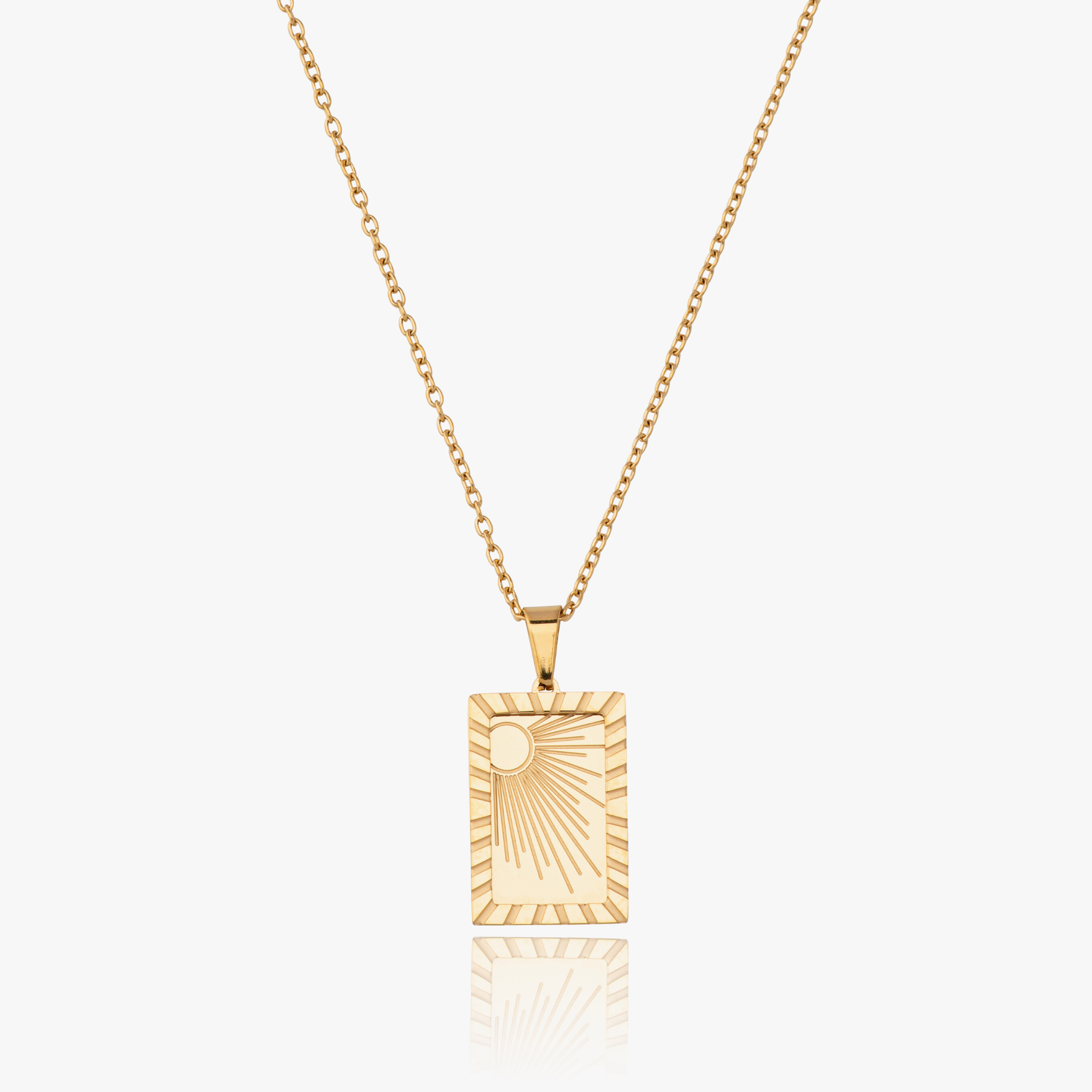 18 K Gold Plated Sun Pendant and chain