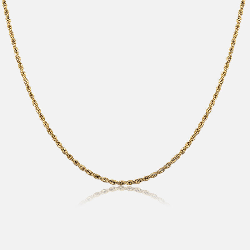 18 K Gold Plated Diamond cut rope chain