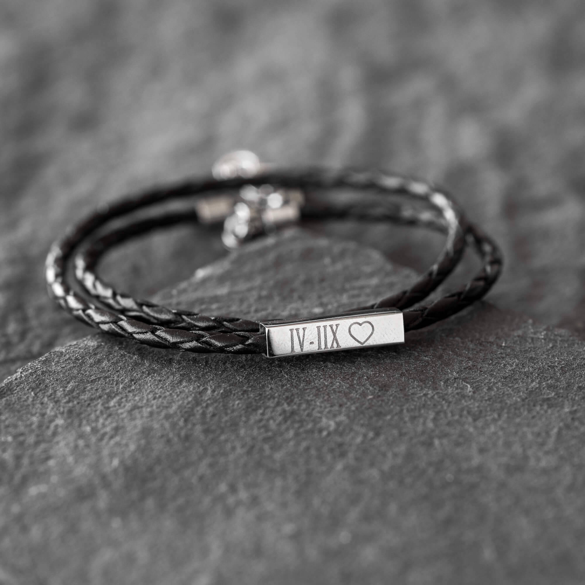 Philip Leather Woven Bracelet Saar Co Black