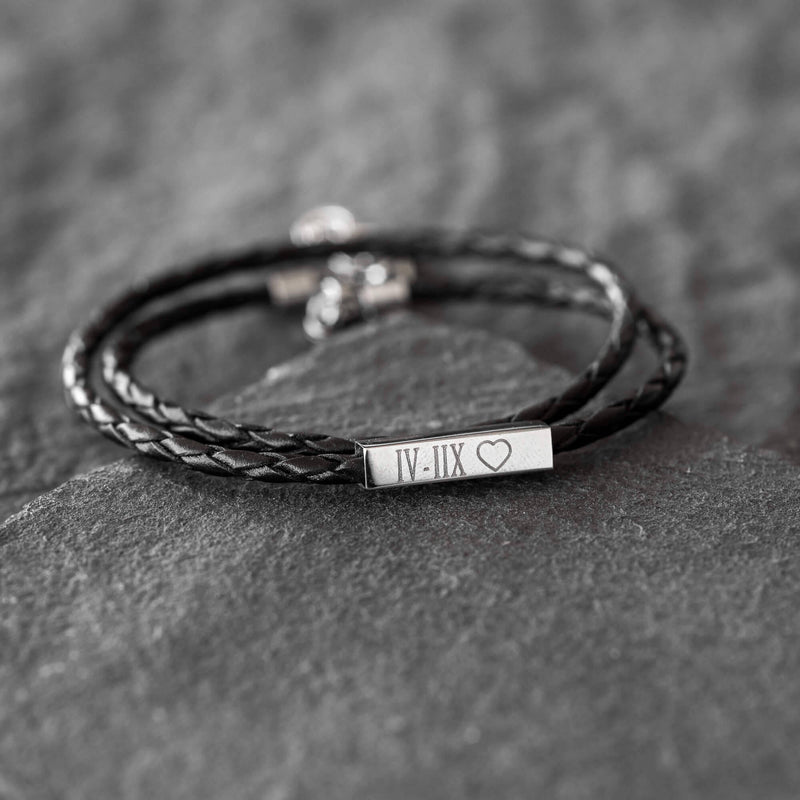 Philip Leather Woven Bracelet Saar Co Black
