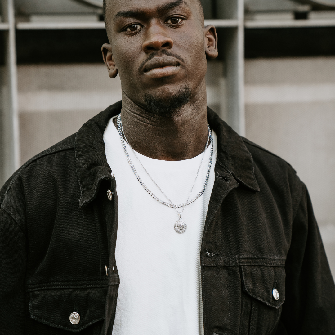 Stainless Steel Medusa Head Pendant and Chain for Men