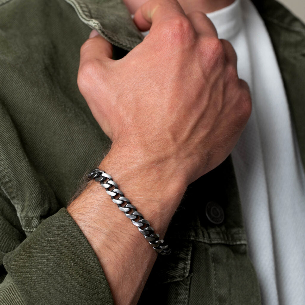8mm Stainless Steen Cuban Link Bracelet with Lobster Clasp