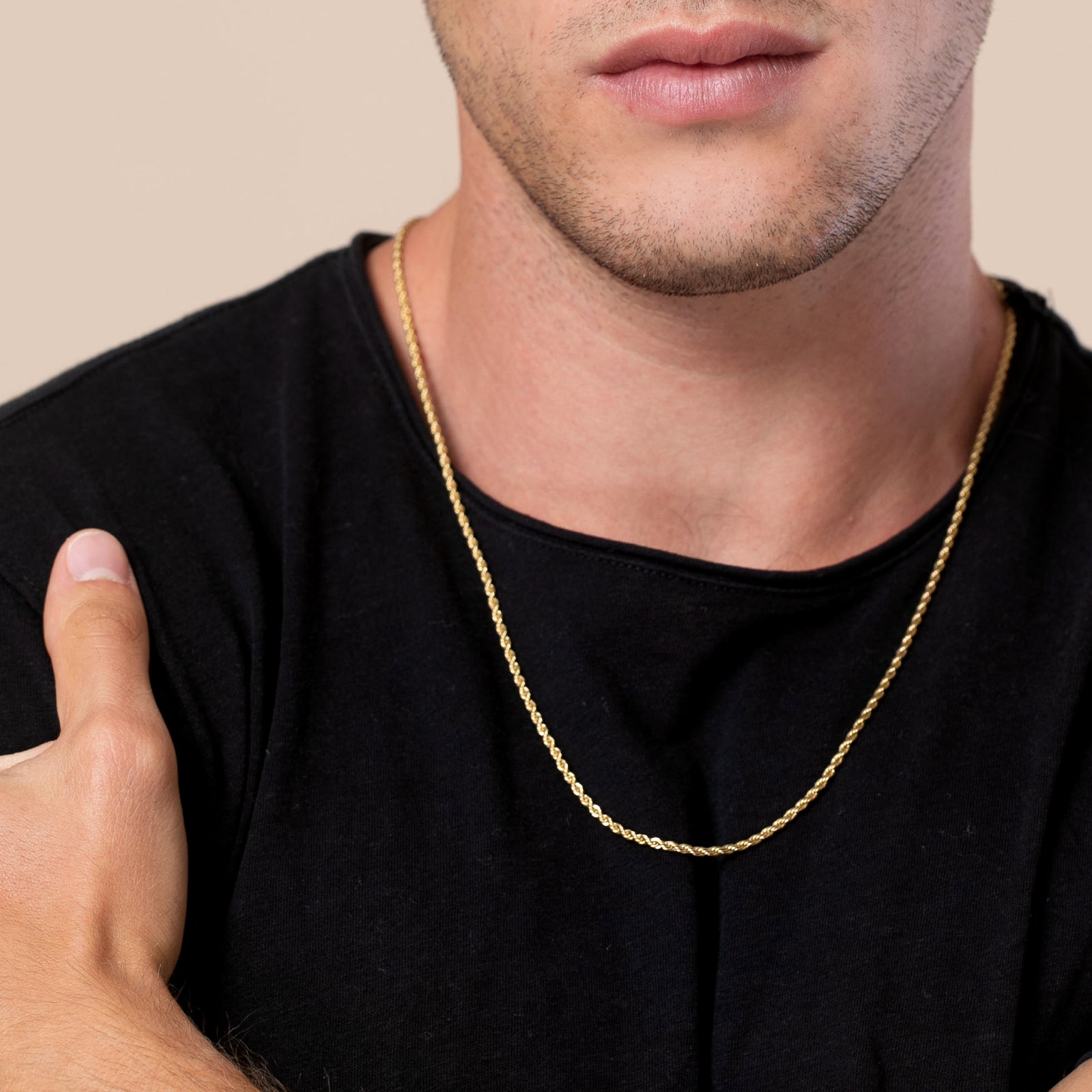 18 K Gold Plated Diamond cut rope chain