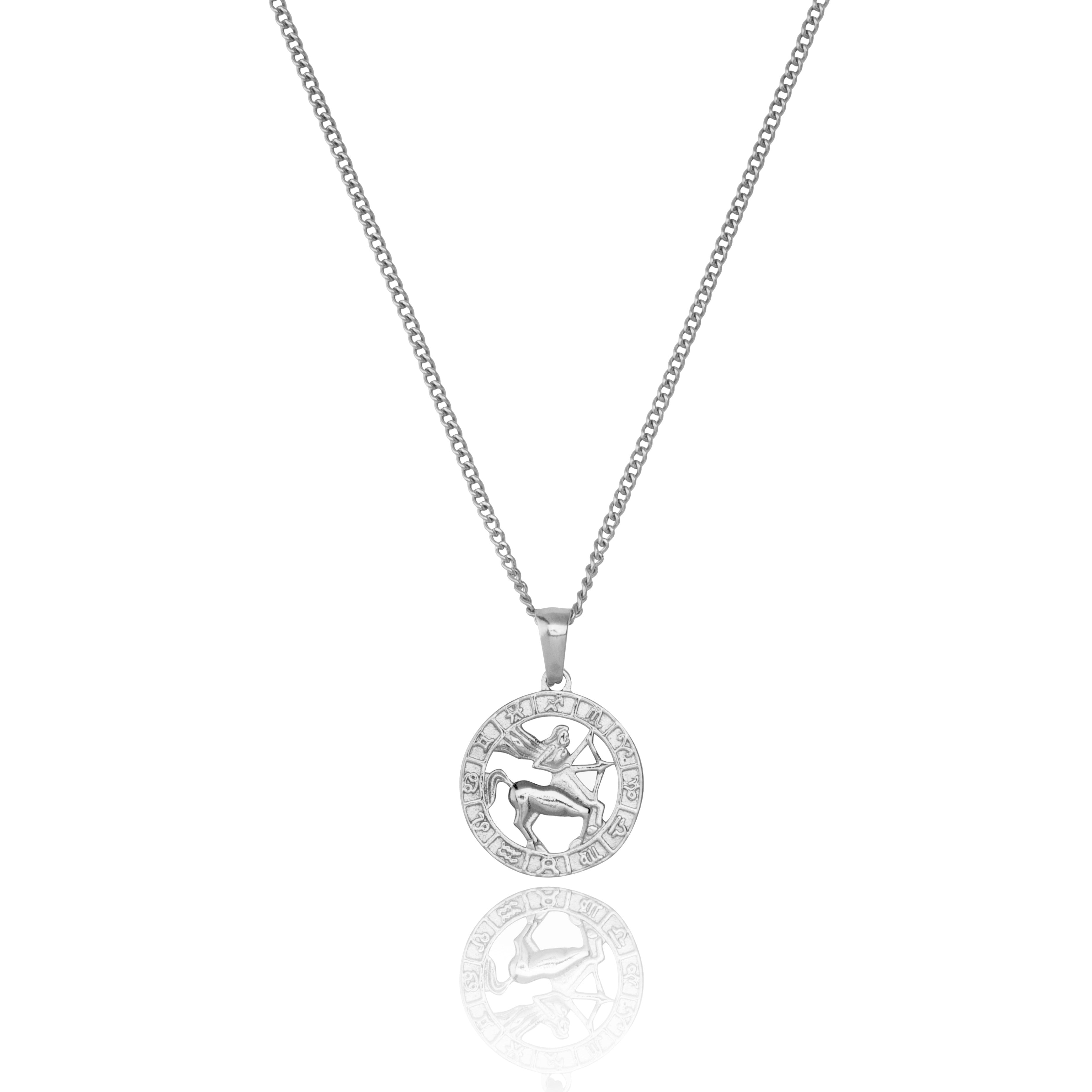 Stainless Steel Sagittarius Zodiac Pendant and Chain
