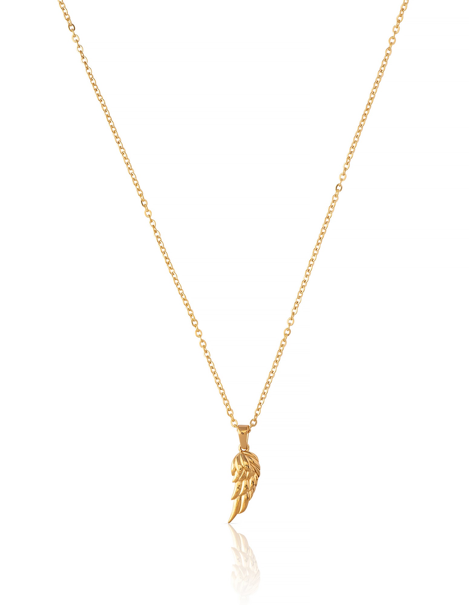 18K Gold Plated Angel Wing Pendant and Chain for Men