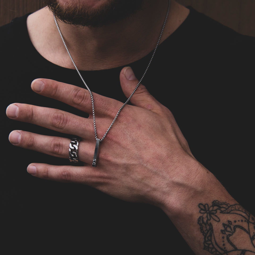 Zyair chain Stainless Steel Ring for Men with Tai necklace