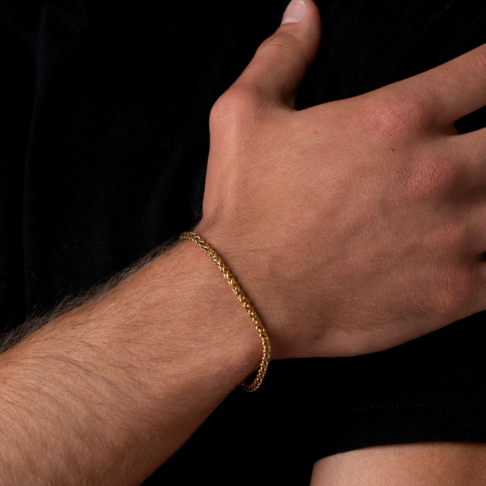 18 K Gold Plated Wheat Link Bracelet