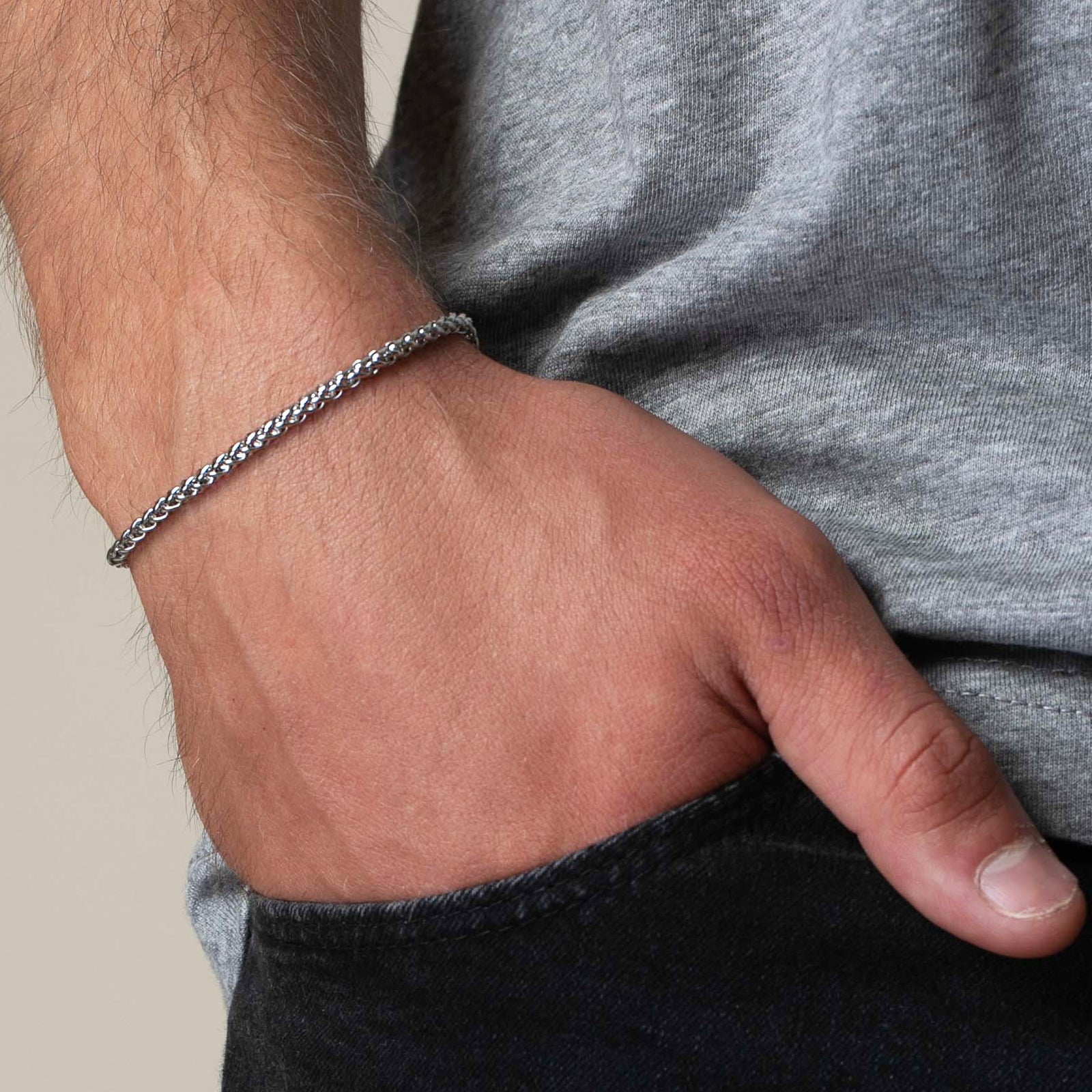 Stainless Steel Wheat Link Bracelet