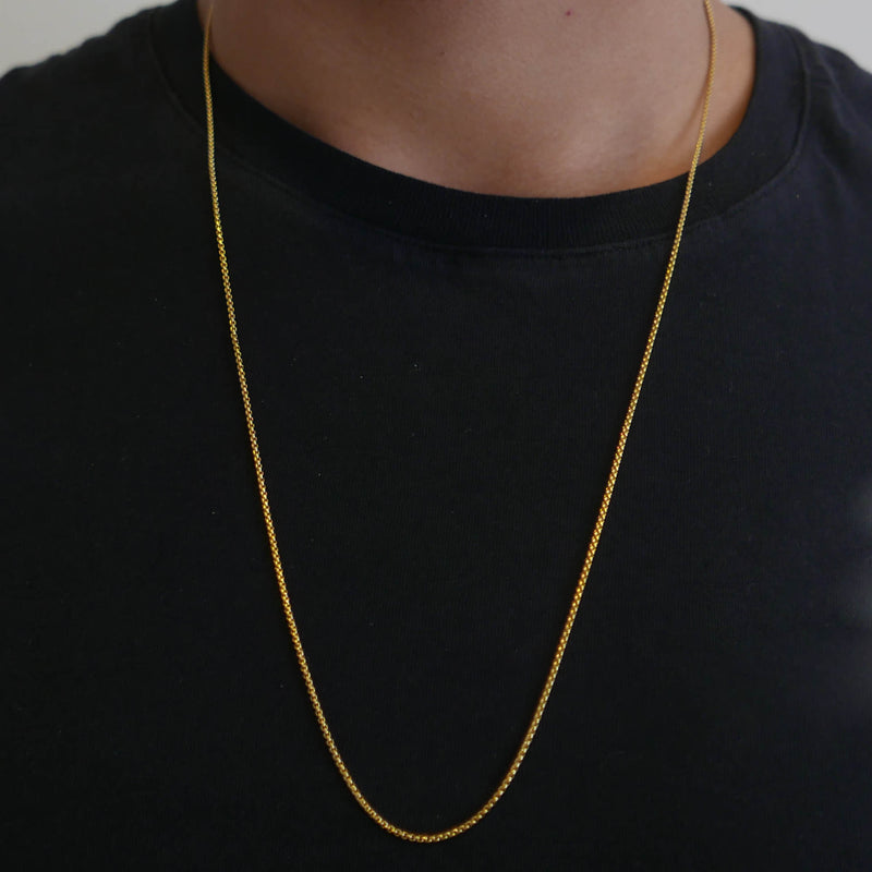 18K Gold Plated Box Link Chain for Men
