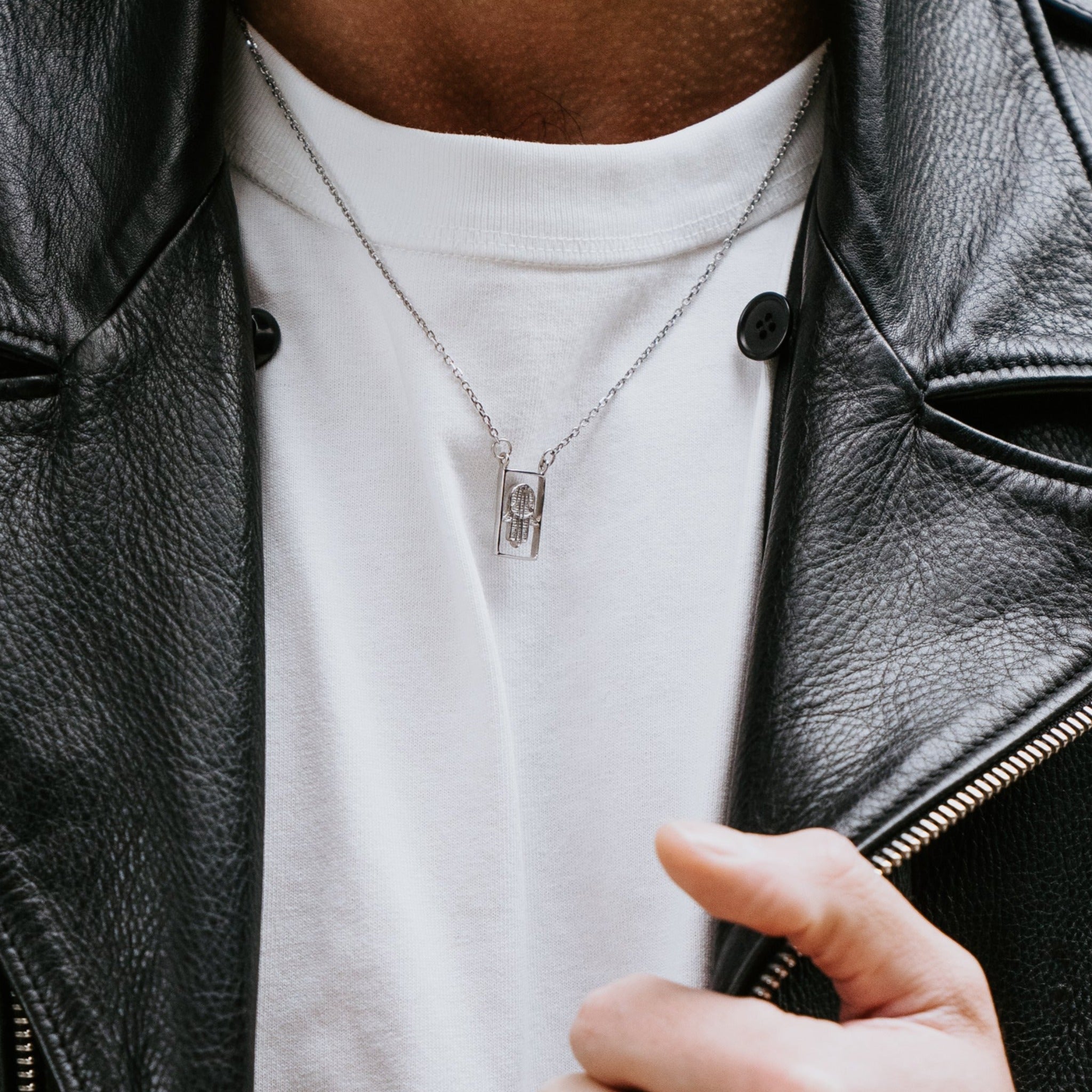 Stainless Steel Hamsa Pendant Necklace