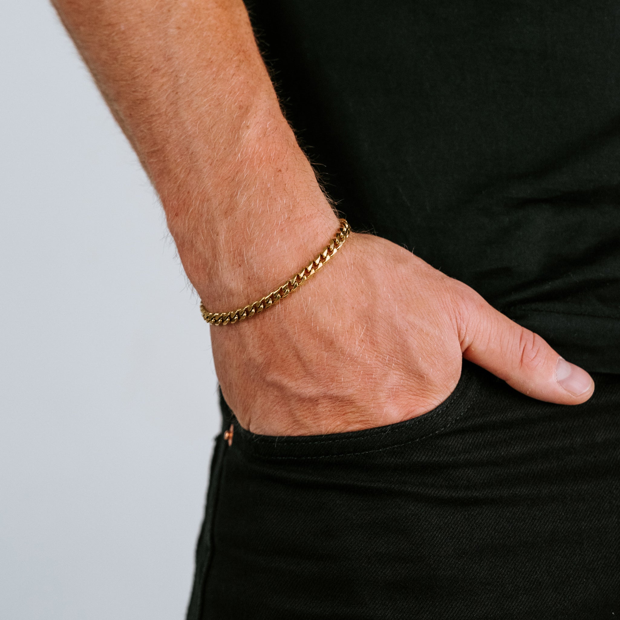 18 K Gold Plated 5mm Cuban Link Bracelet