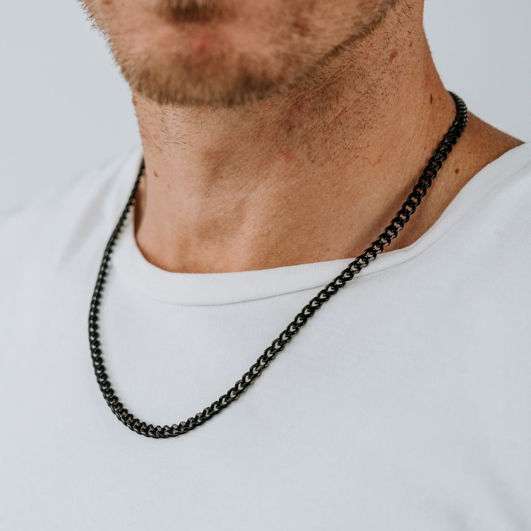 Stainless Steel Black Coated Cuban Link Chain