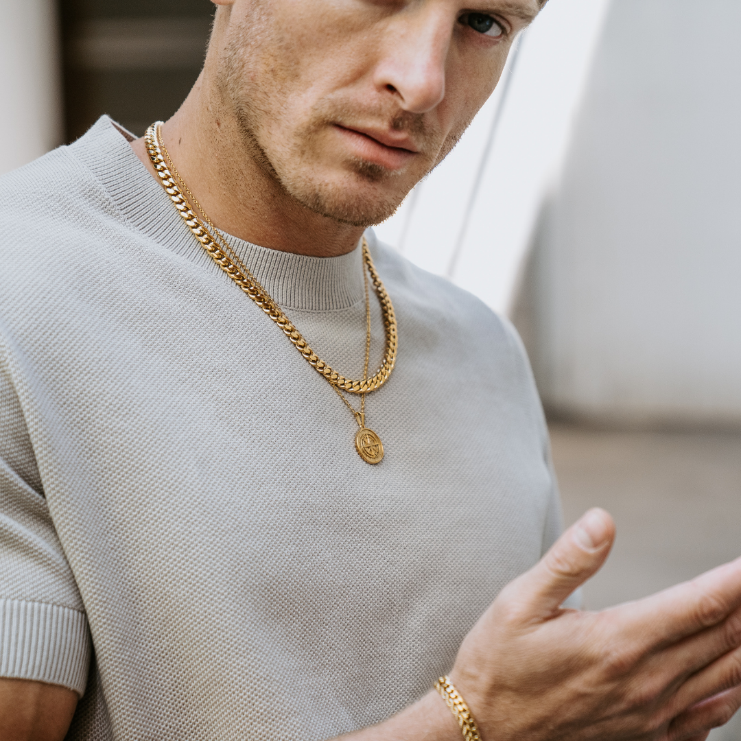 Waterproof 18K Gold Plated Cuban Link Chain.