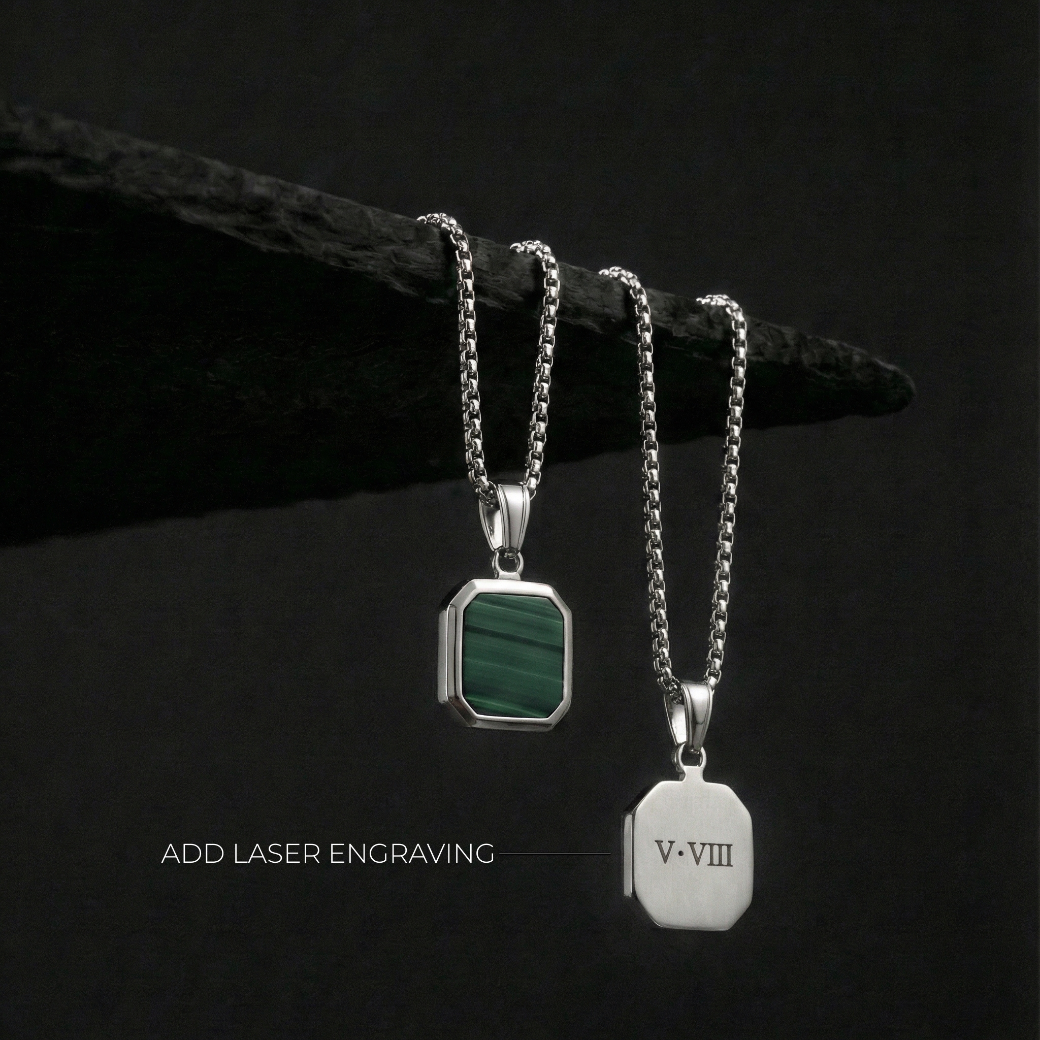 Stainless steel and Natural Turquoise Crystal Necklace