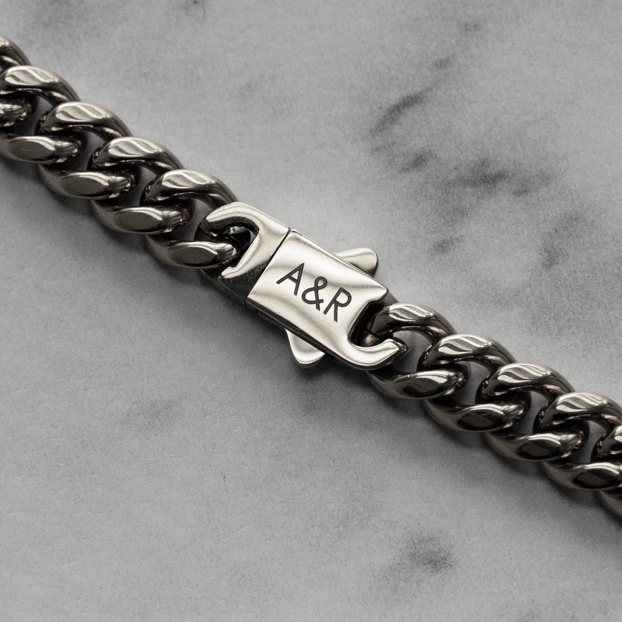 Stainless Steel Cuban Link Chain with Engraving.