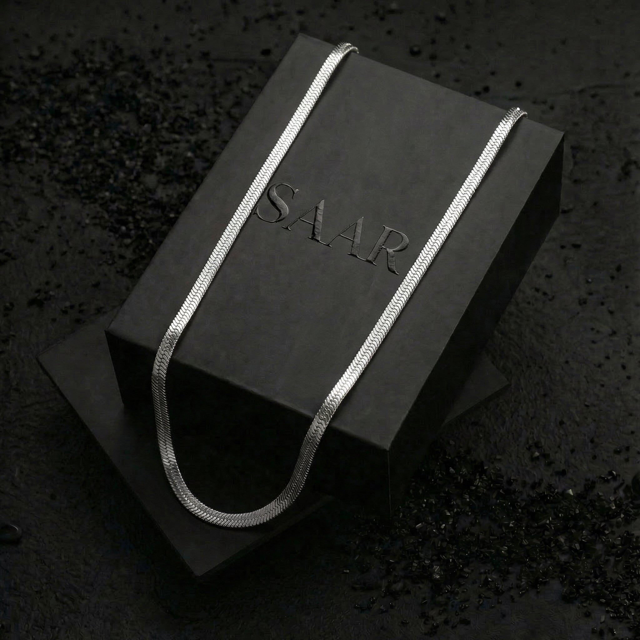 Flat Snake Skin Chain - Women's Necklaces - Saar Co