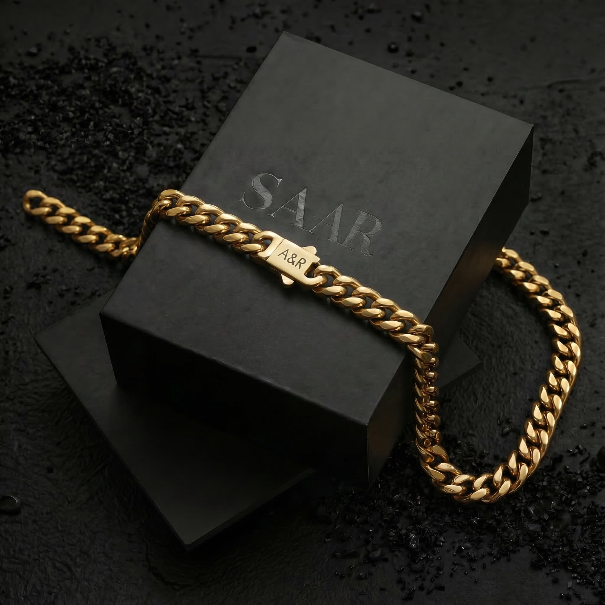 18K Gold Plated Cuban Link Chain with Engraving.