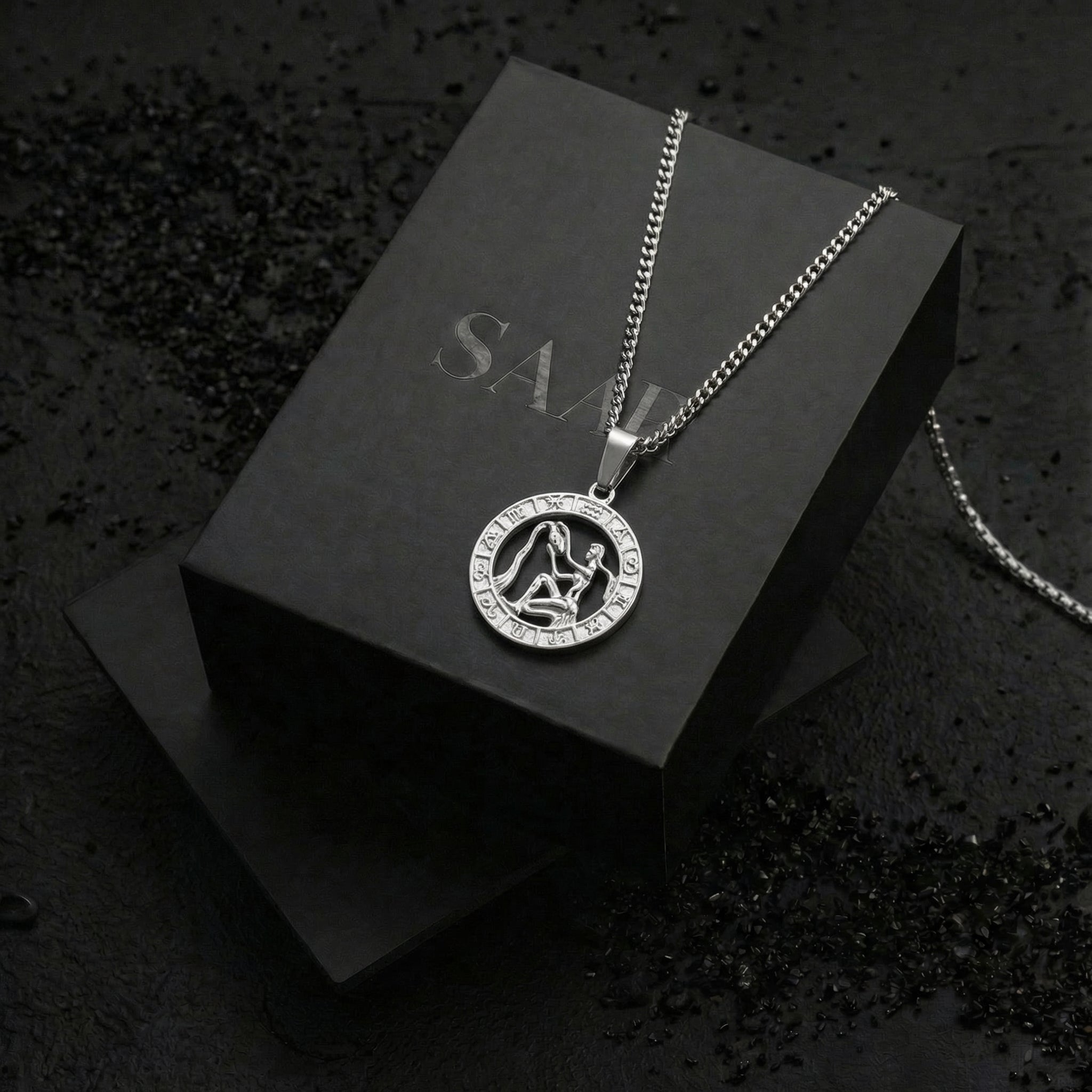 Stainless Steel Aquarius Pendant and Chain