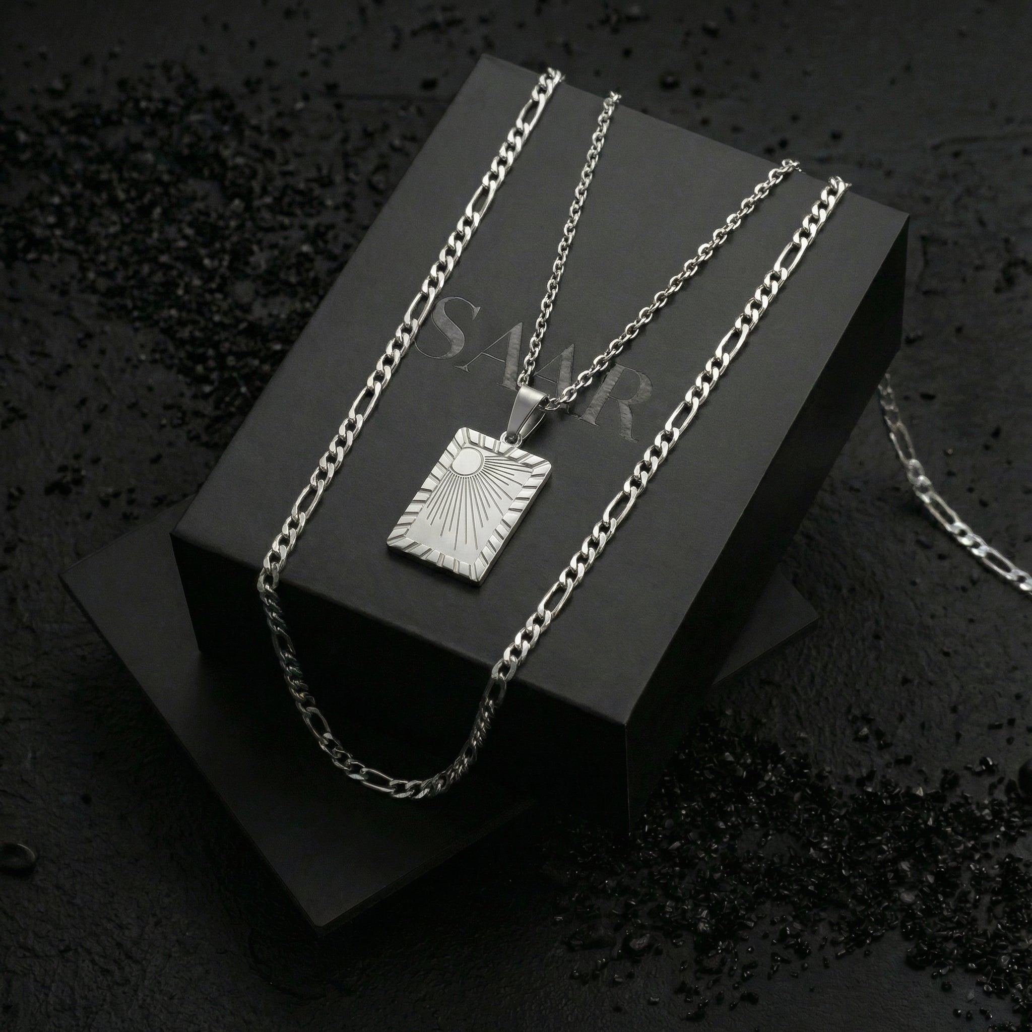 David stainless steel Sun pendant Layered Necklaces Set