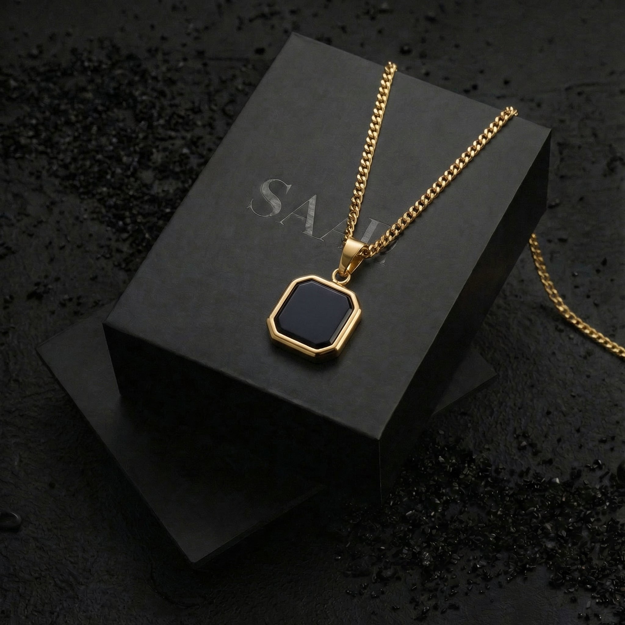 Devon - Men's Black Pendant Necklace | SAAR CO