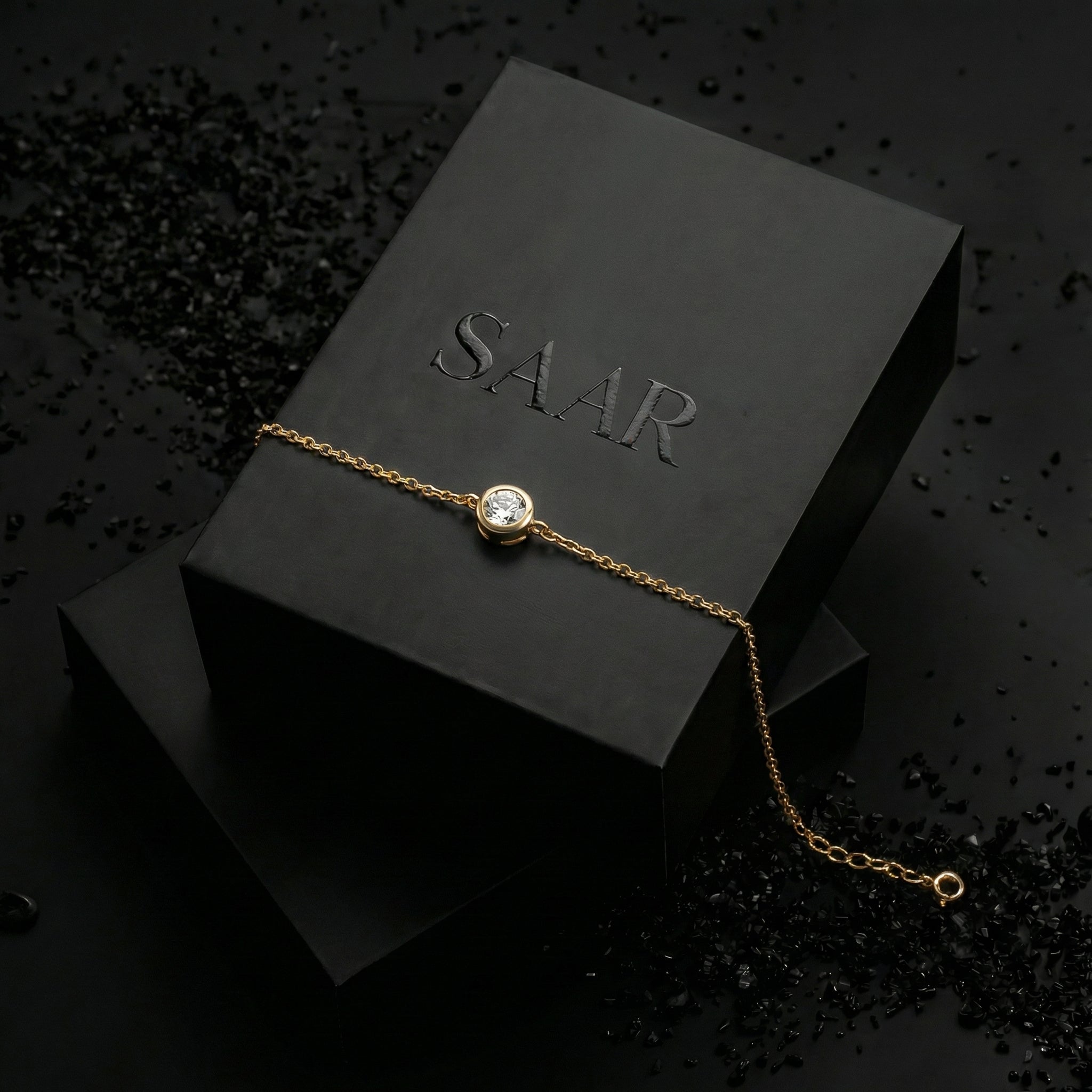 925 Sterling Silver Bracelet with 5mm diamond - Women's Bracelets - Saar Co