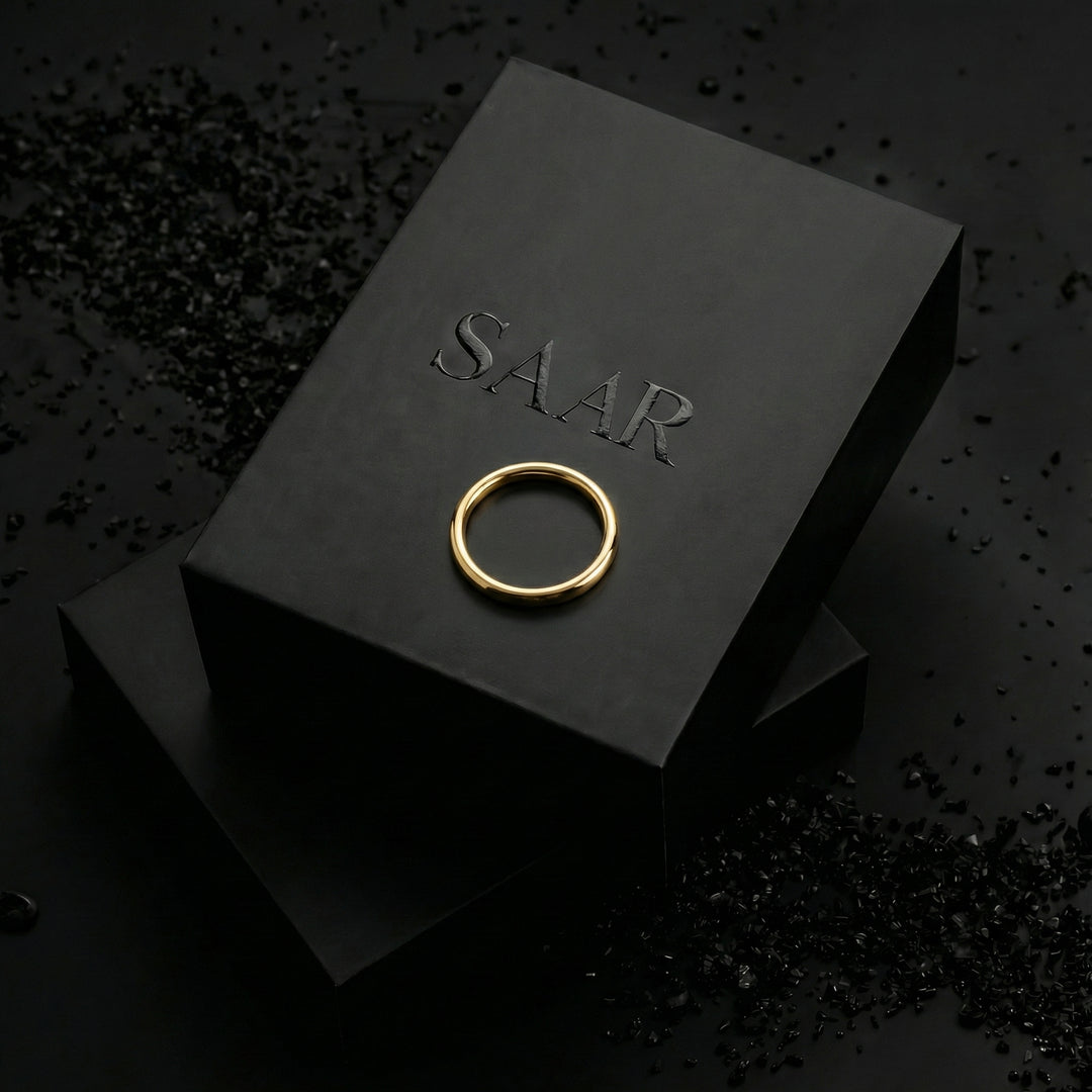 Stainless steel thin band ring