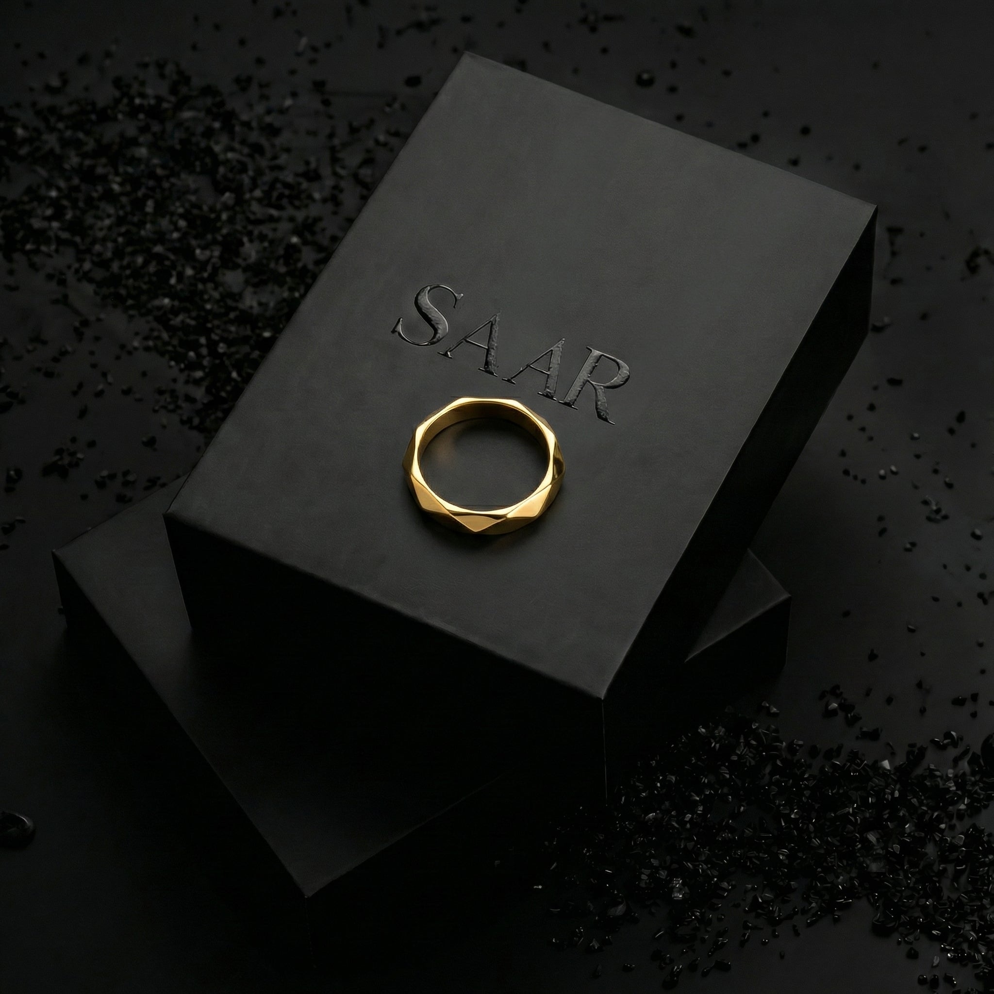 18 K Gold Plated Geometric Shaped Ring