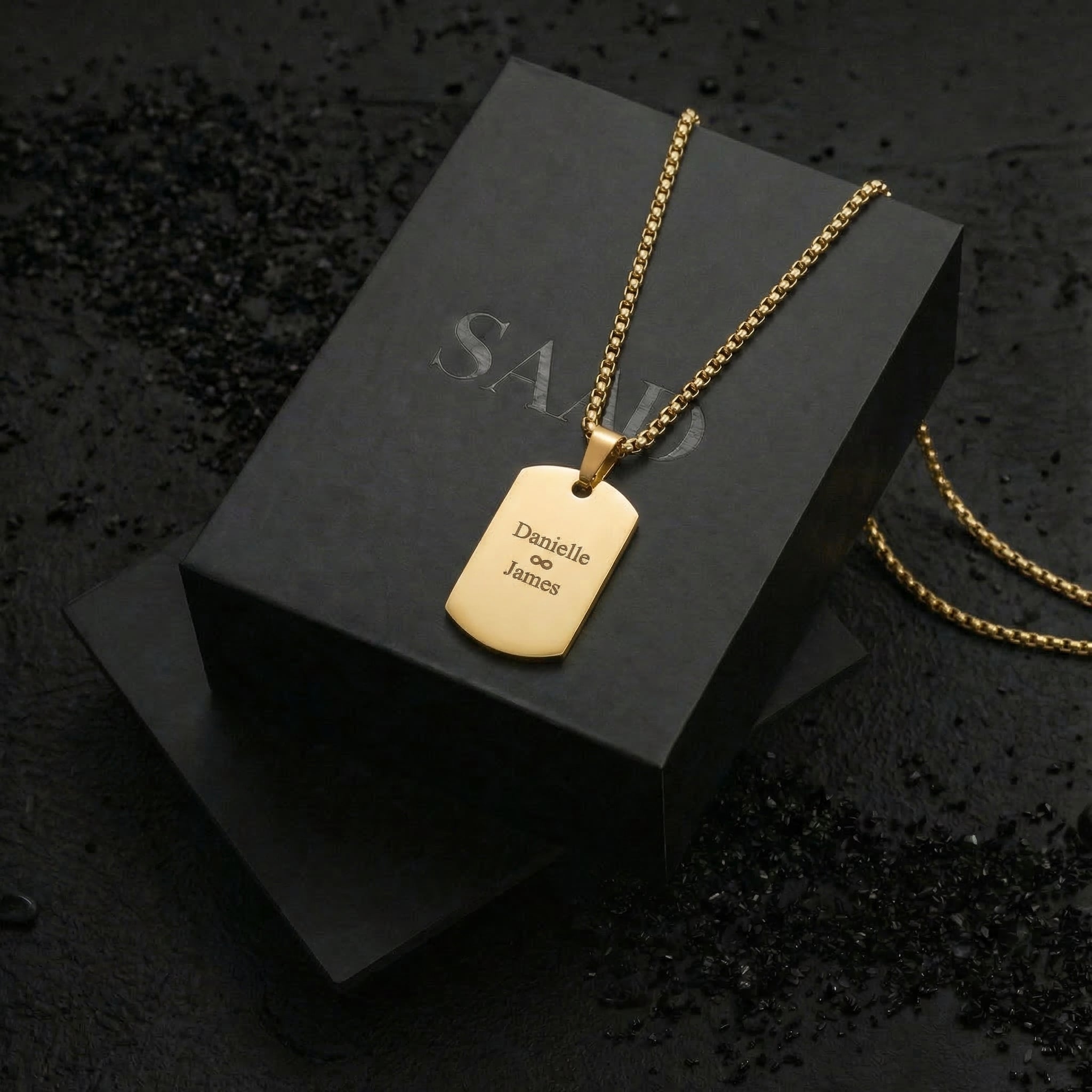 Paul Dog Tag Engraved Necklace- Men's Necklaces - Saar Co