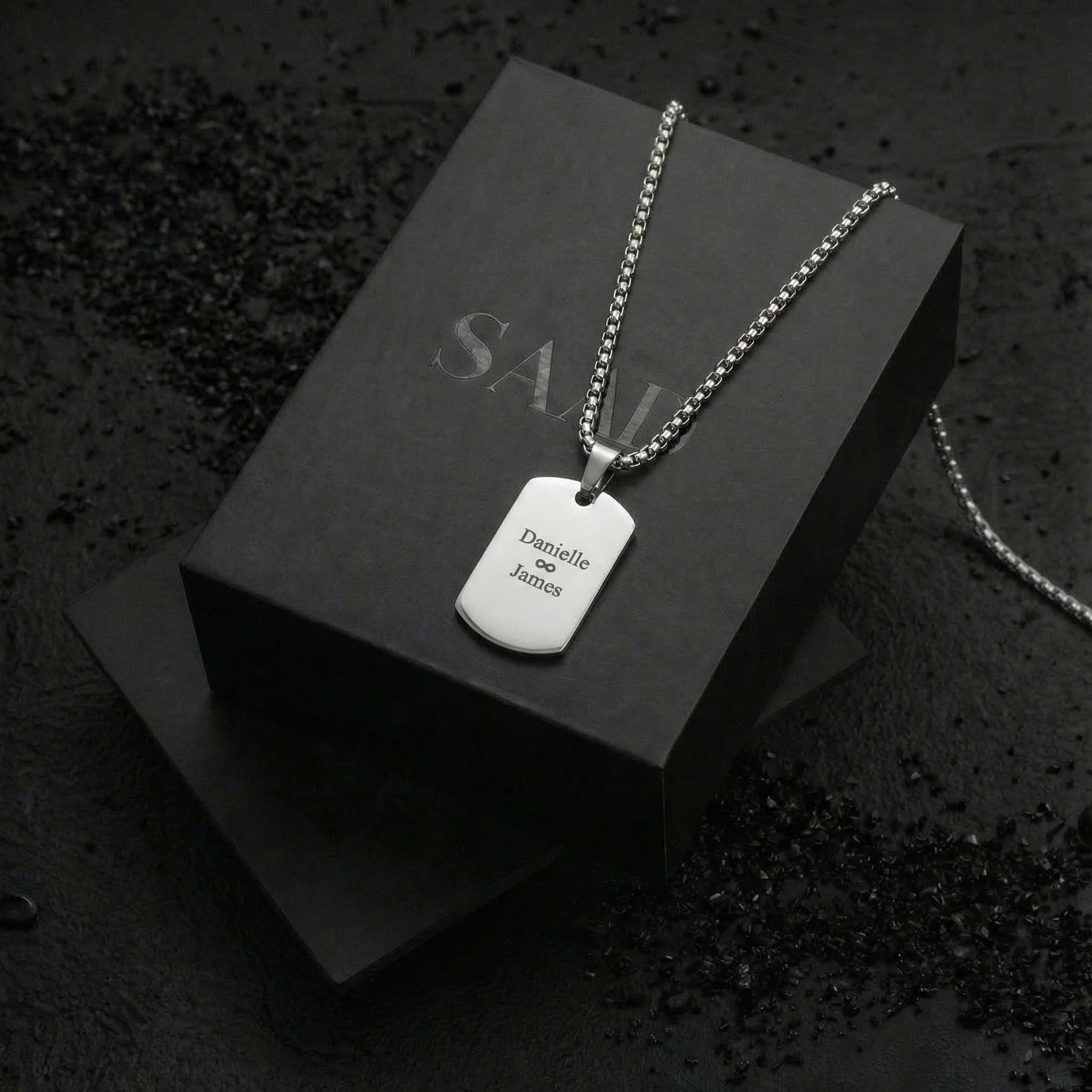 Paul Dog Tag Engraved Necklace- Men's Necklaces - Saar Co