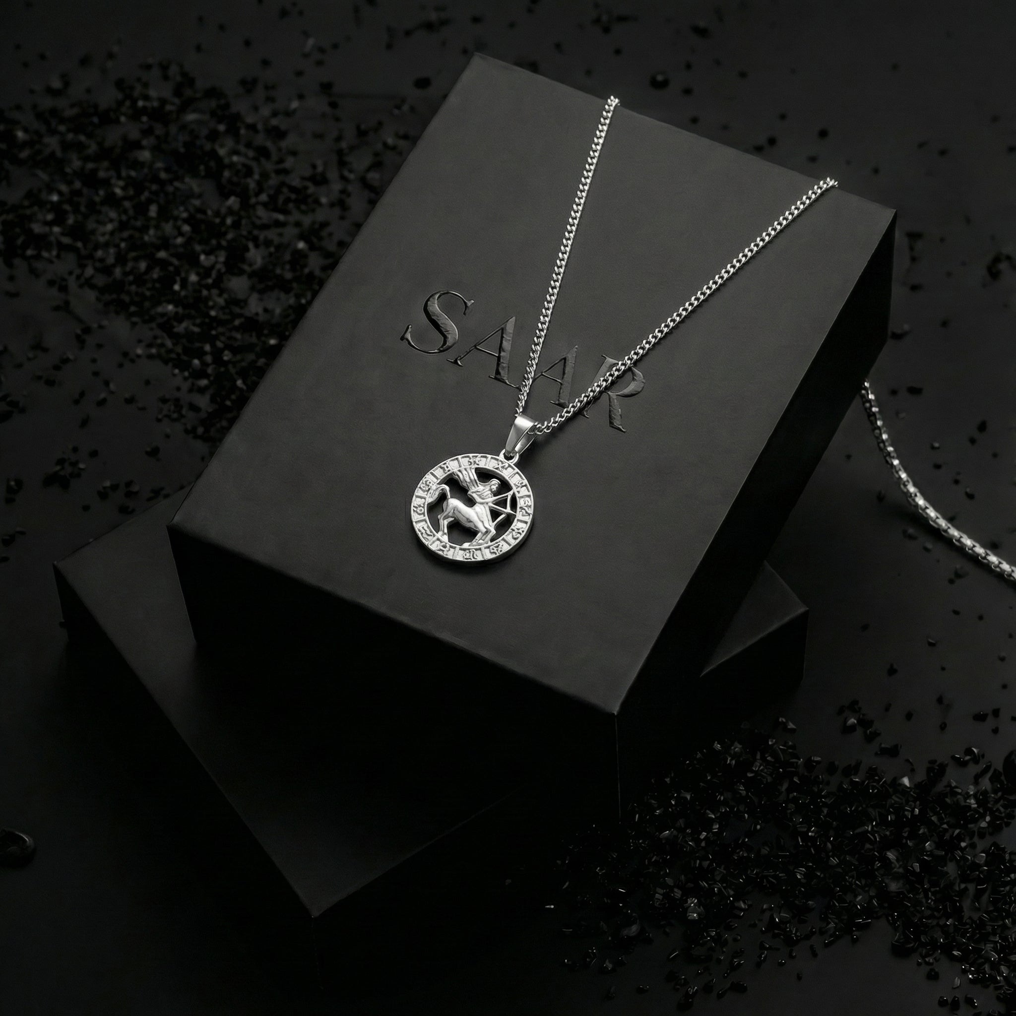 Stainless Steel Sagittarius Zodiac Pendant and Chain