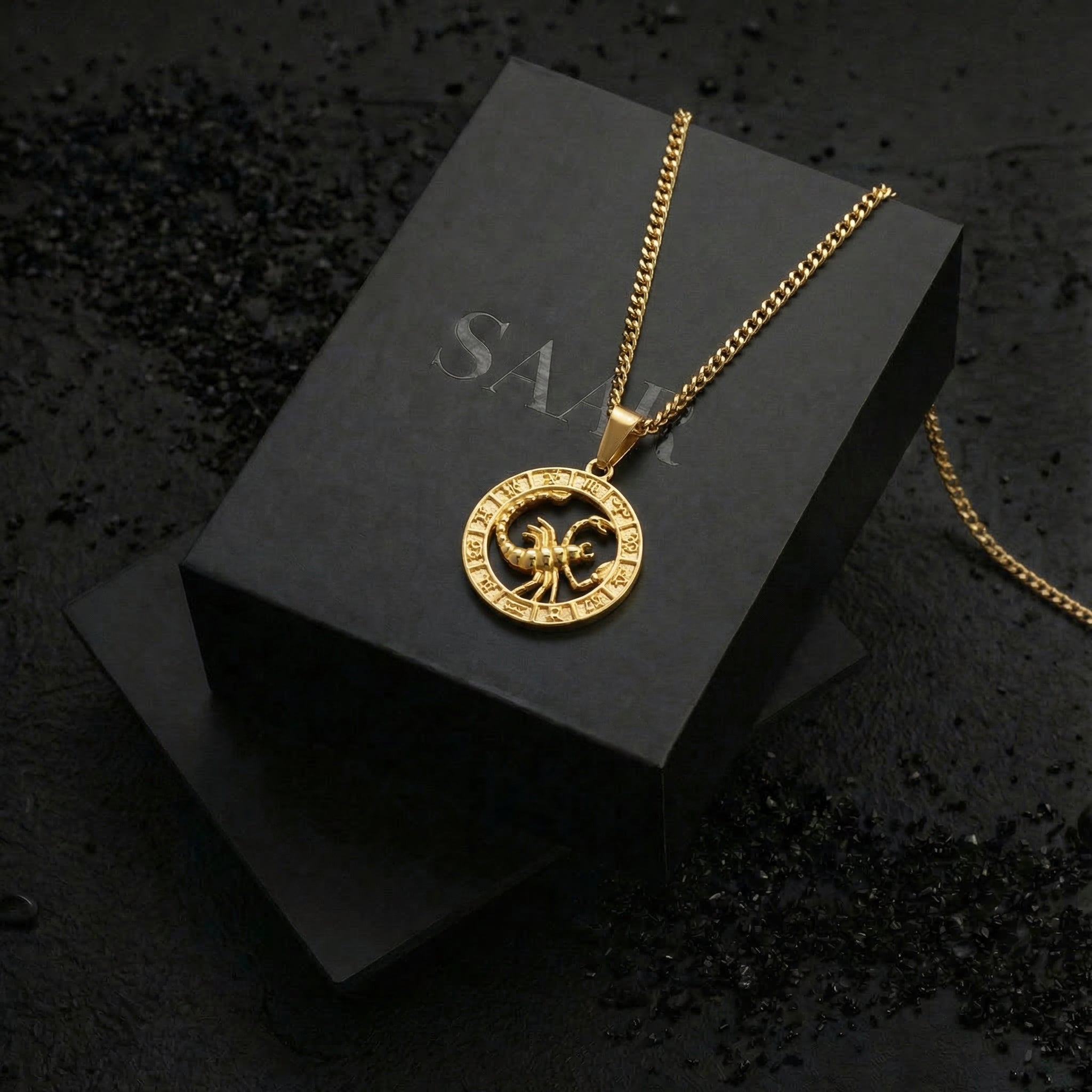 18 K Gold Plated Scorpio Zodiac pendant and chain