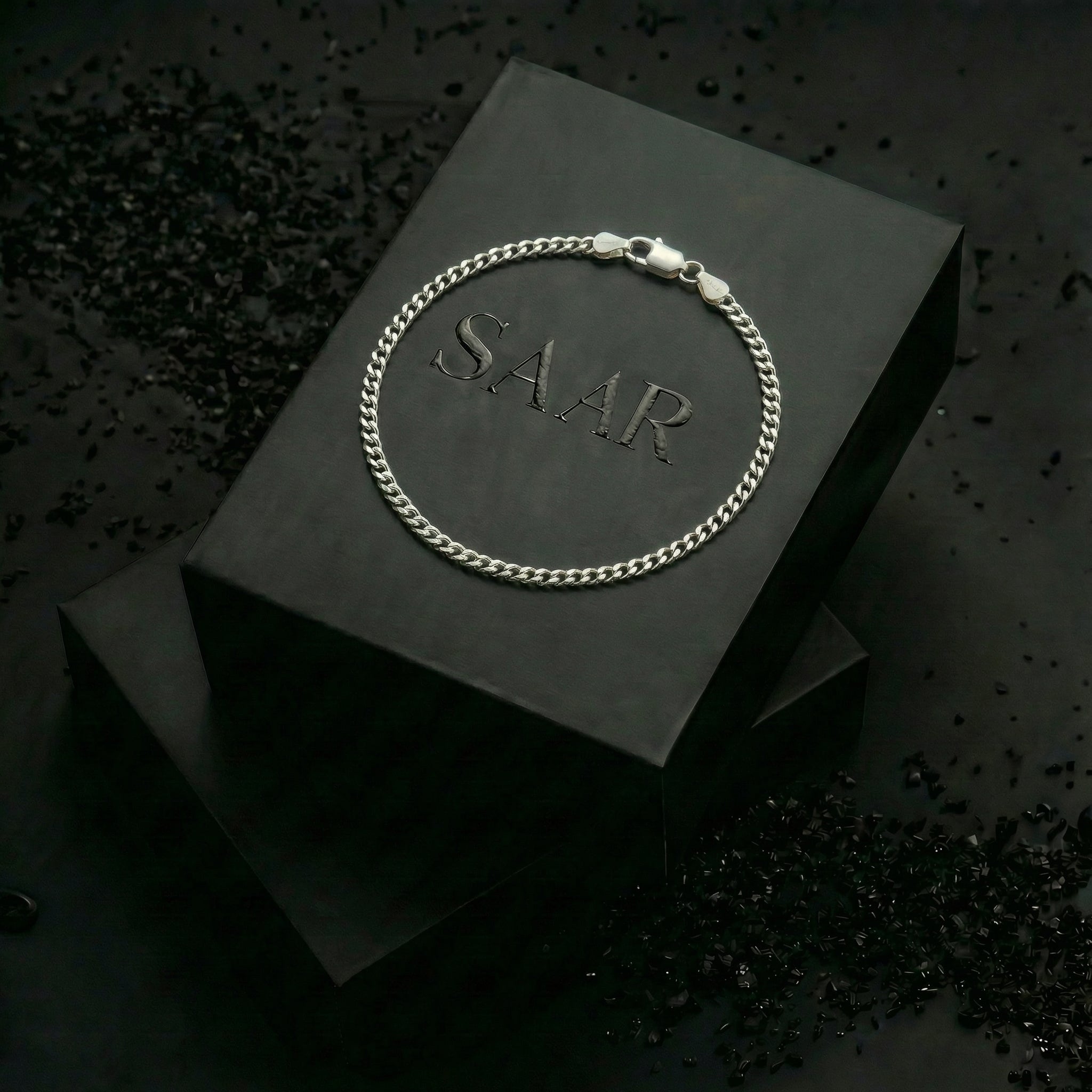 Atlas Cuban Link 925 Silver Chain 3mm - Men's Bracelets - Saar Co
