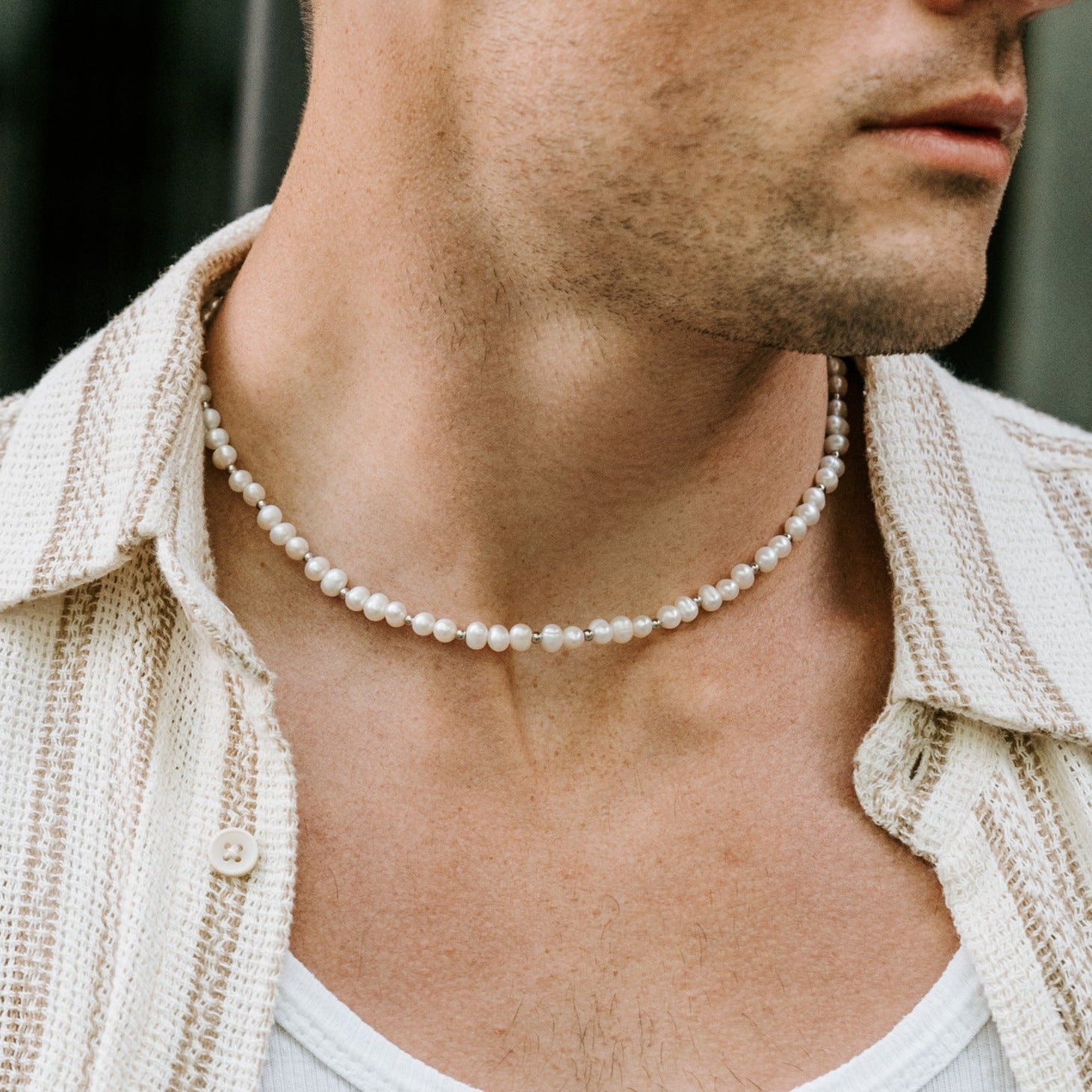 White Fresh Water Rice Pearl Necklace