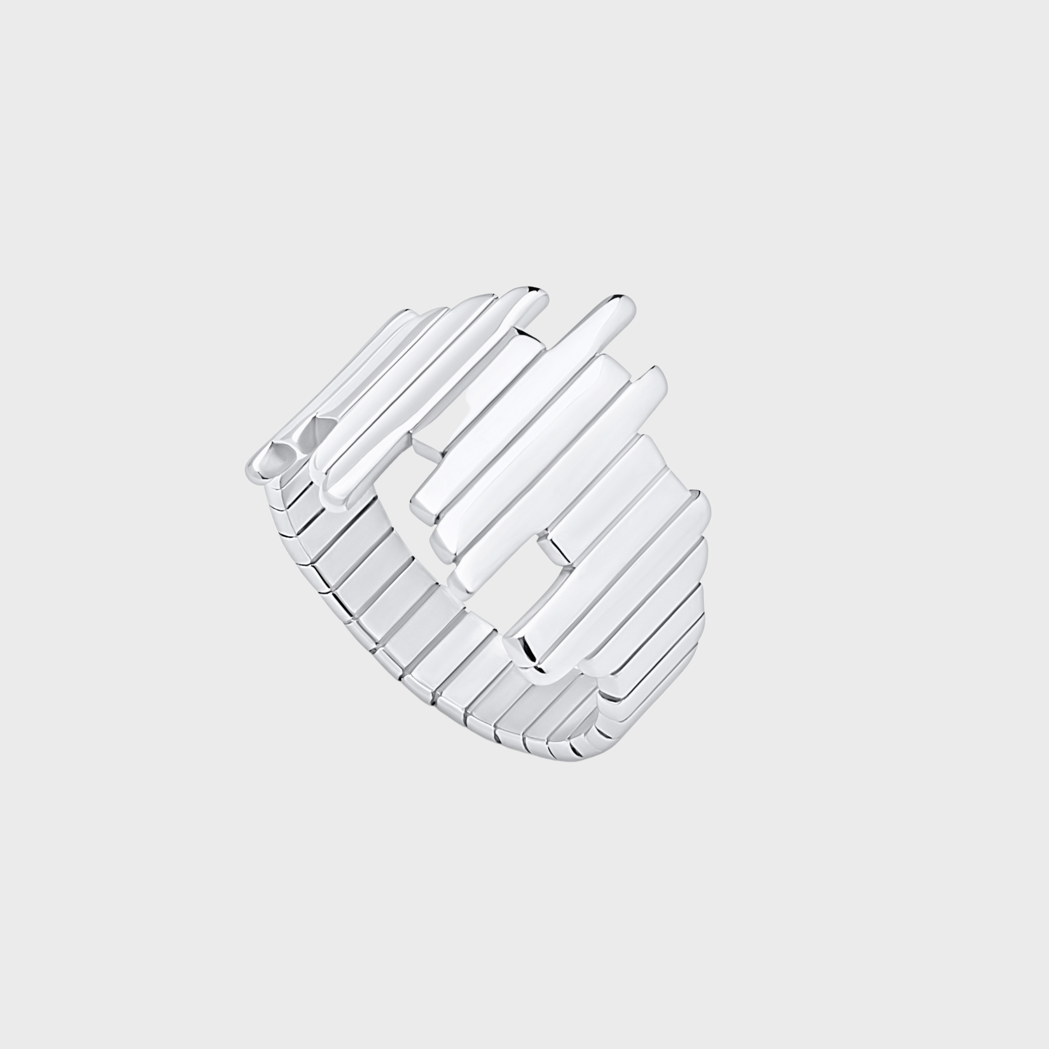 Stainless Steel Sound Wave Ring for Men