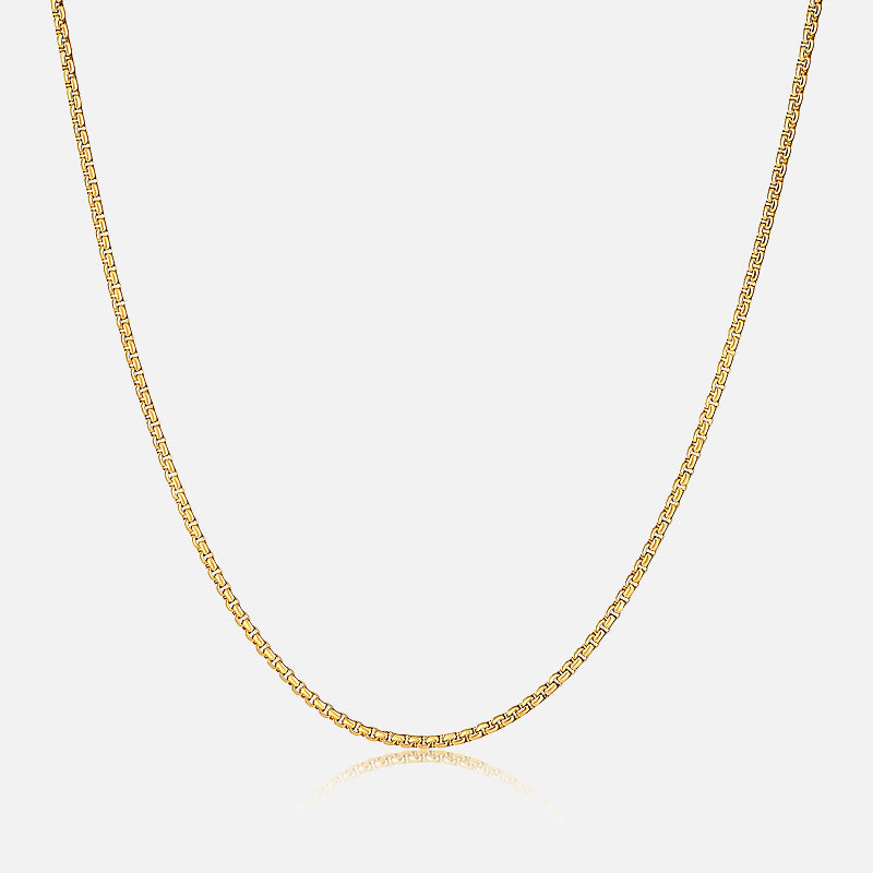 18K Gold Plated Box Link Chain for Men