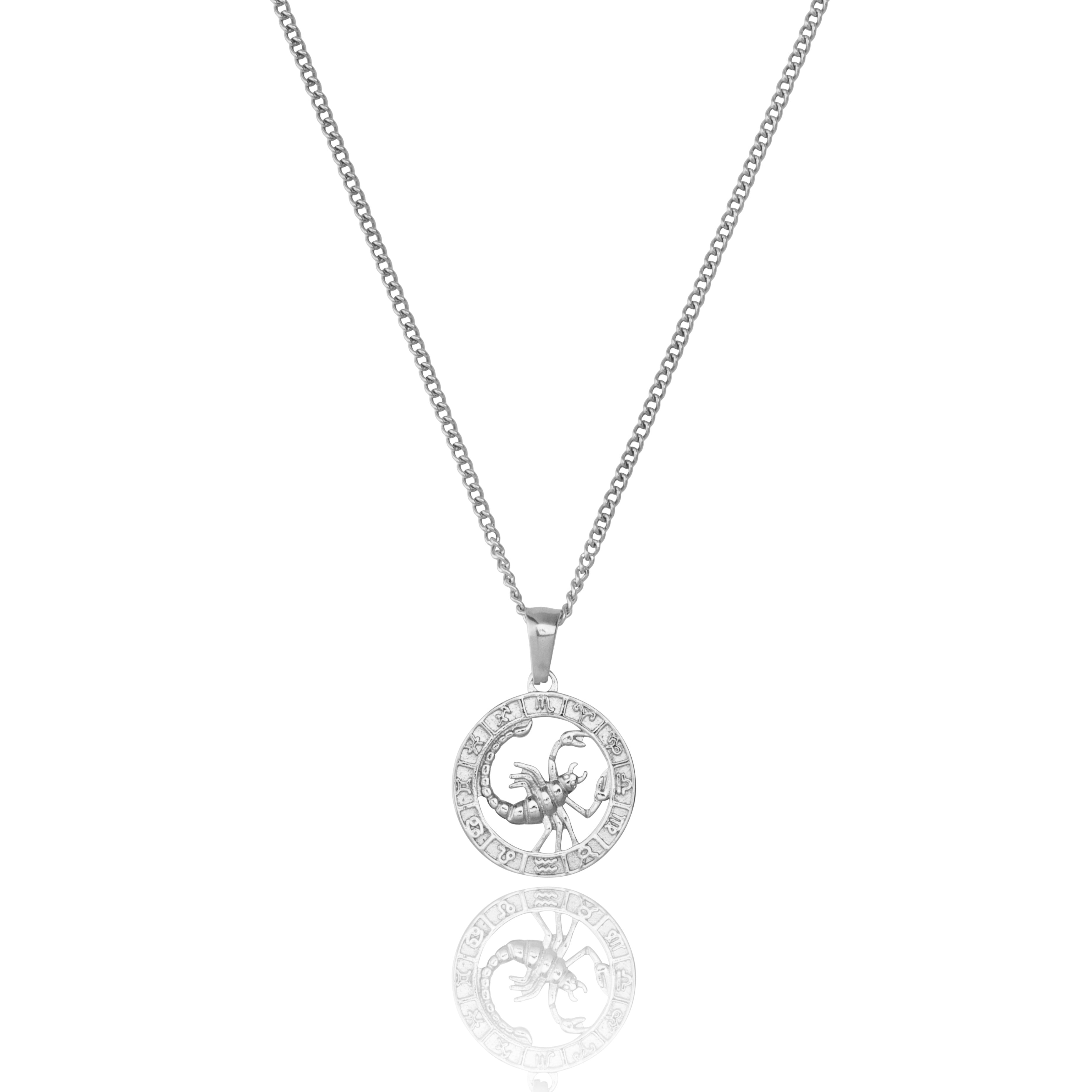 Stainless Steel Scorpio Zodiac pendant and chain
