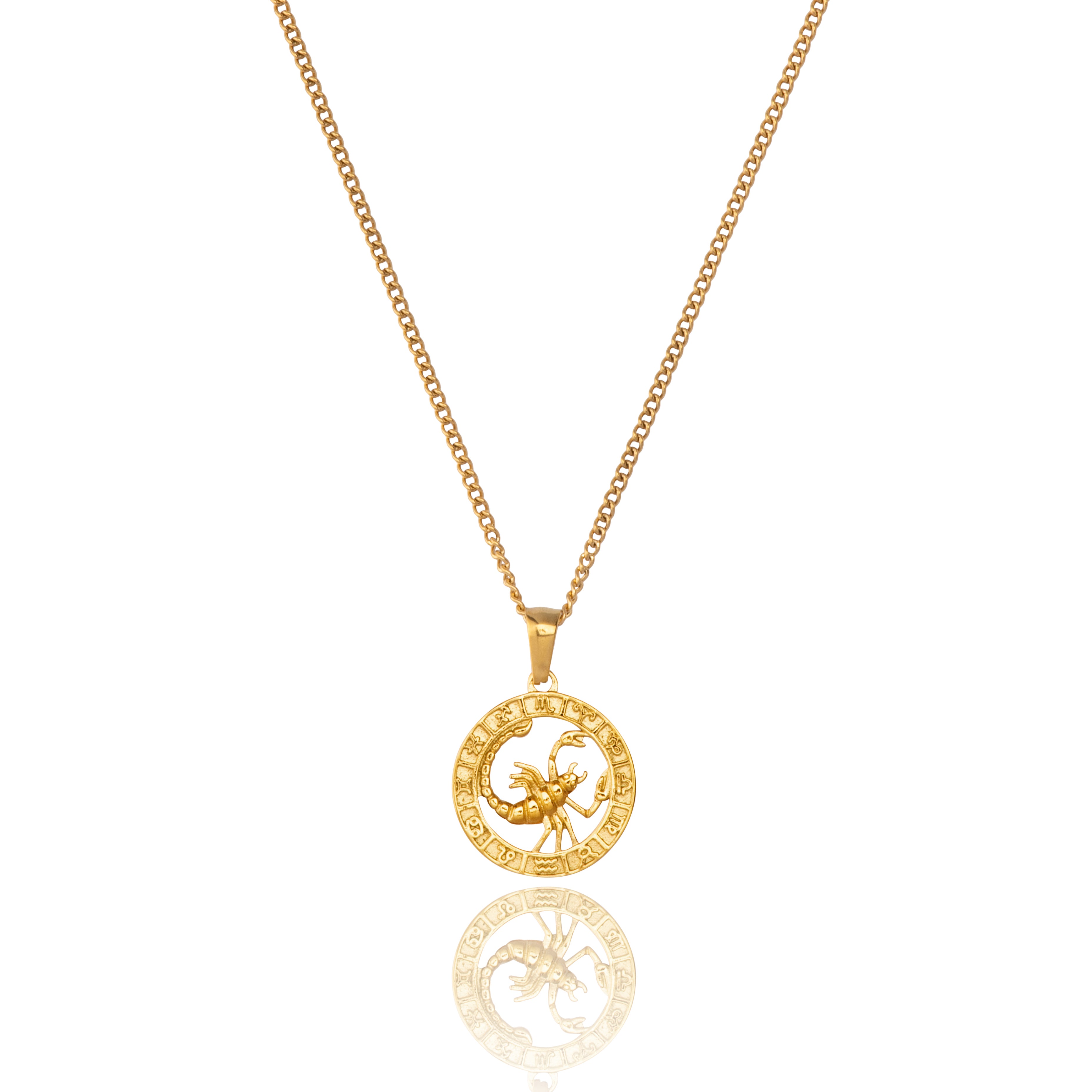 18 K Gold Plated Scorpio Zodiac pendant and chain