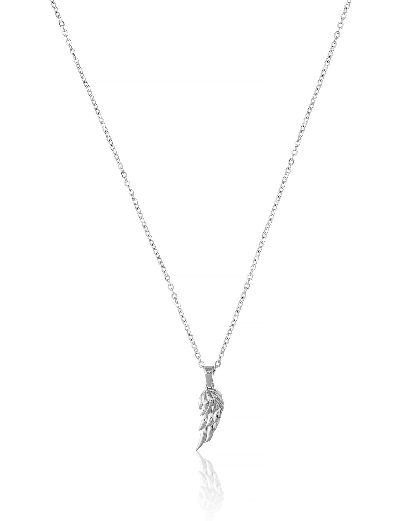 Stainless Steel Angel Wing Pendant and Chain for Men