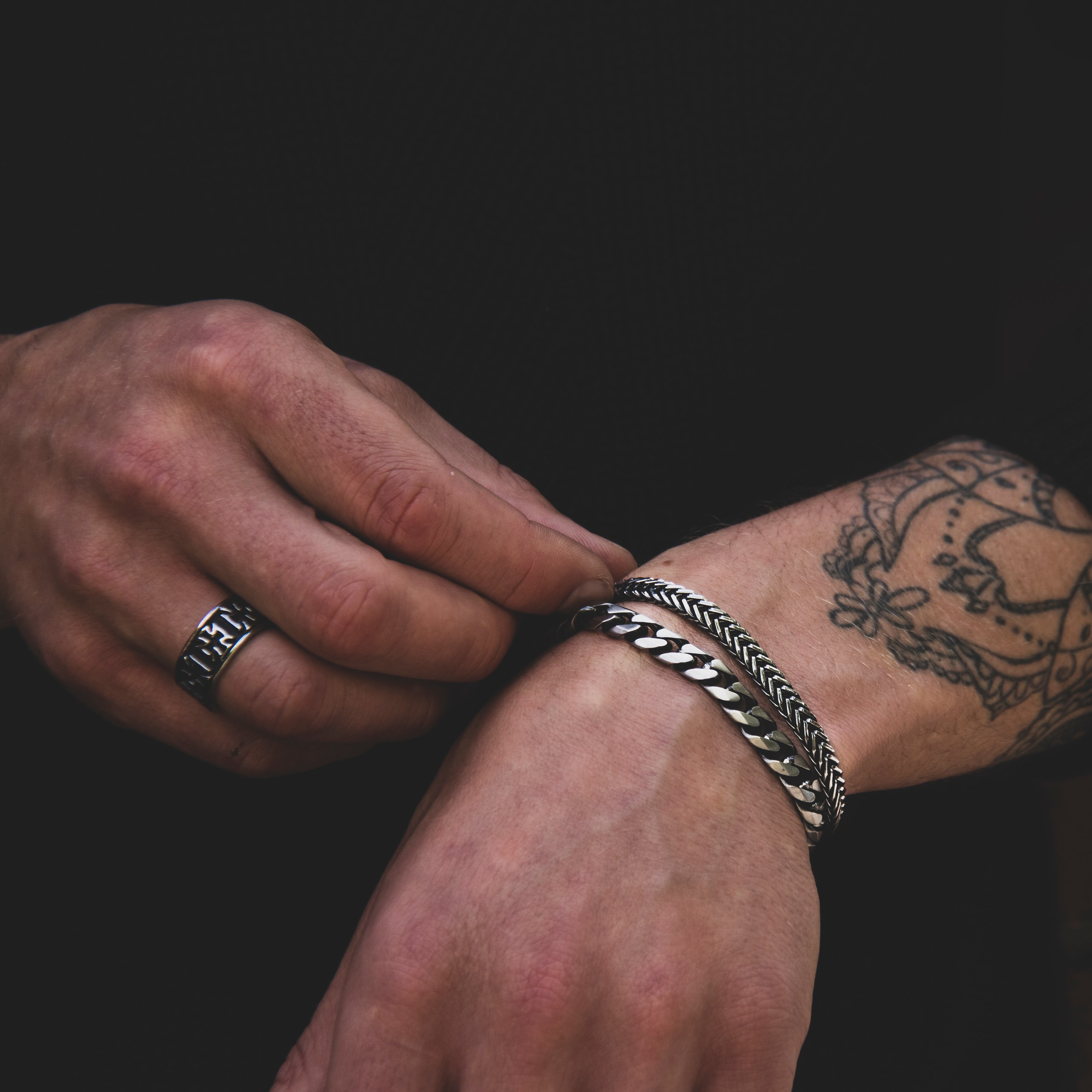 Saar Ziv Stainless Steel Men's Bracelet Set